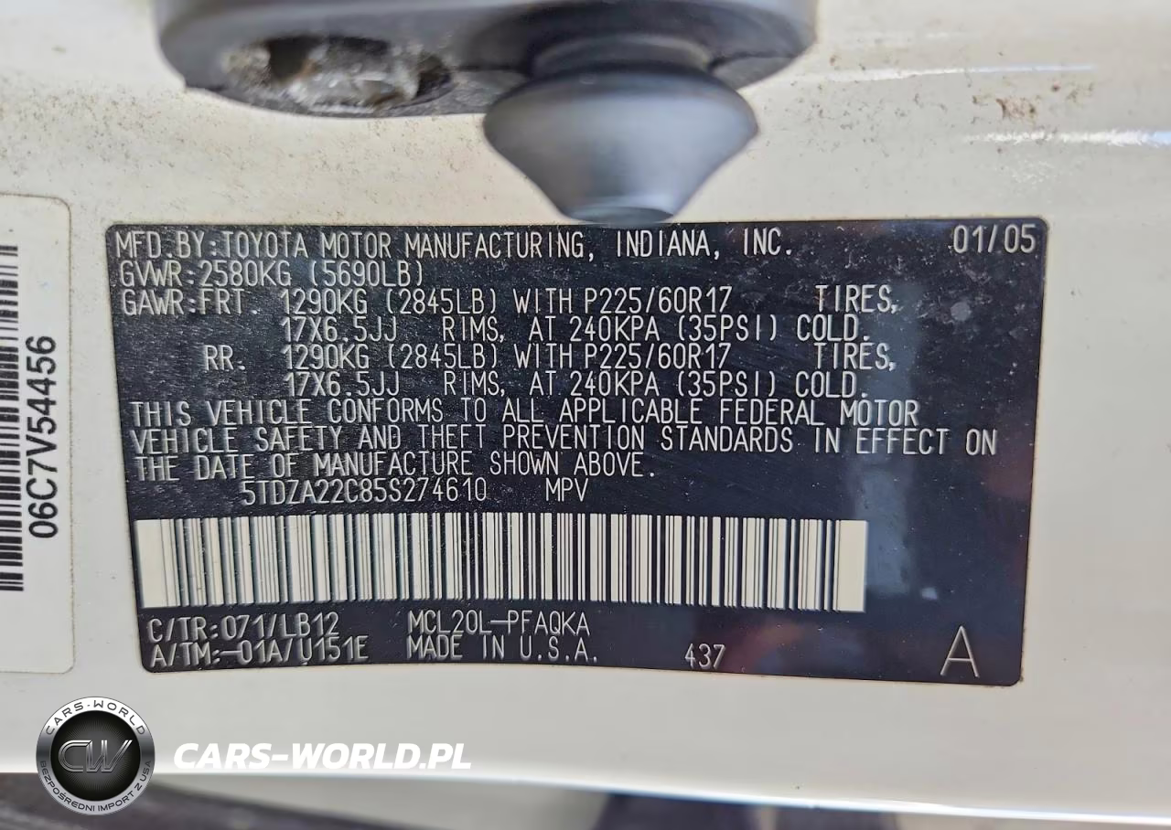 2005 Toyota Sienna Xle 7 Passenger VIN:5TDZA22C85S274610 - 13