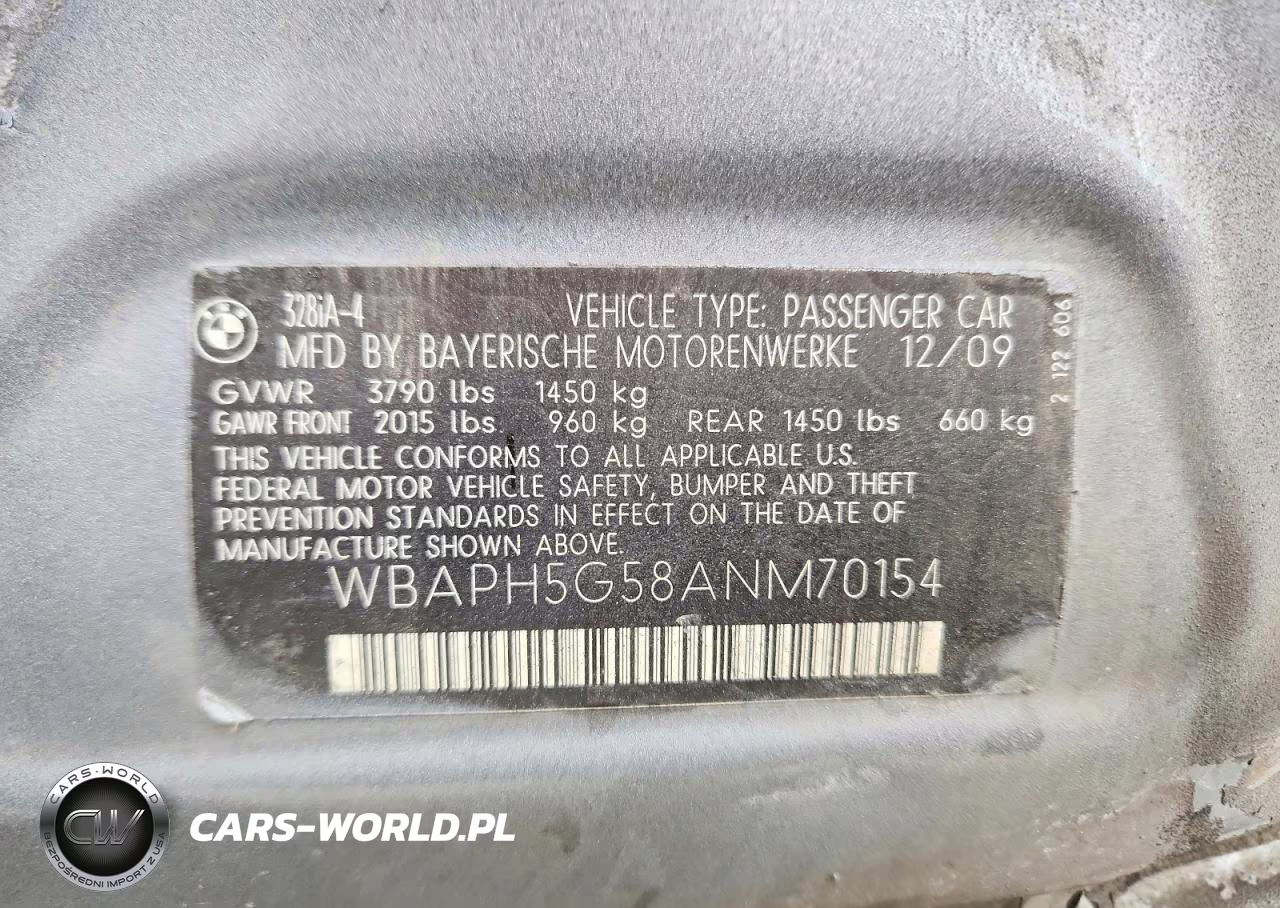 2010 BMW 328 I Sulev VIN:WBAPH5G58ANM70154 - 13