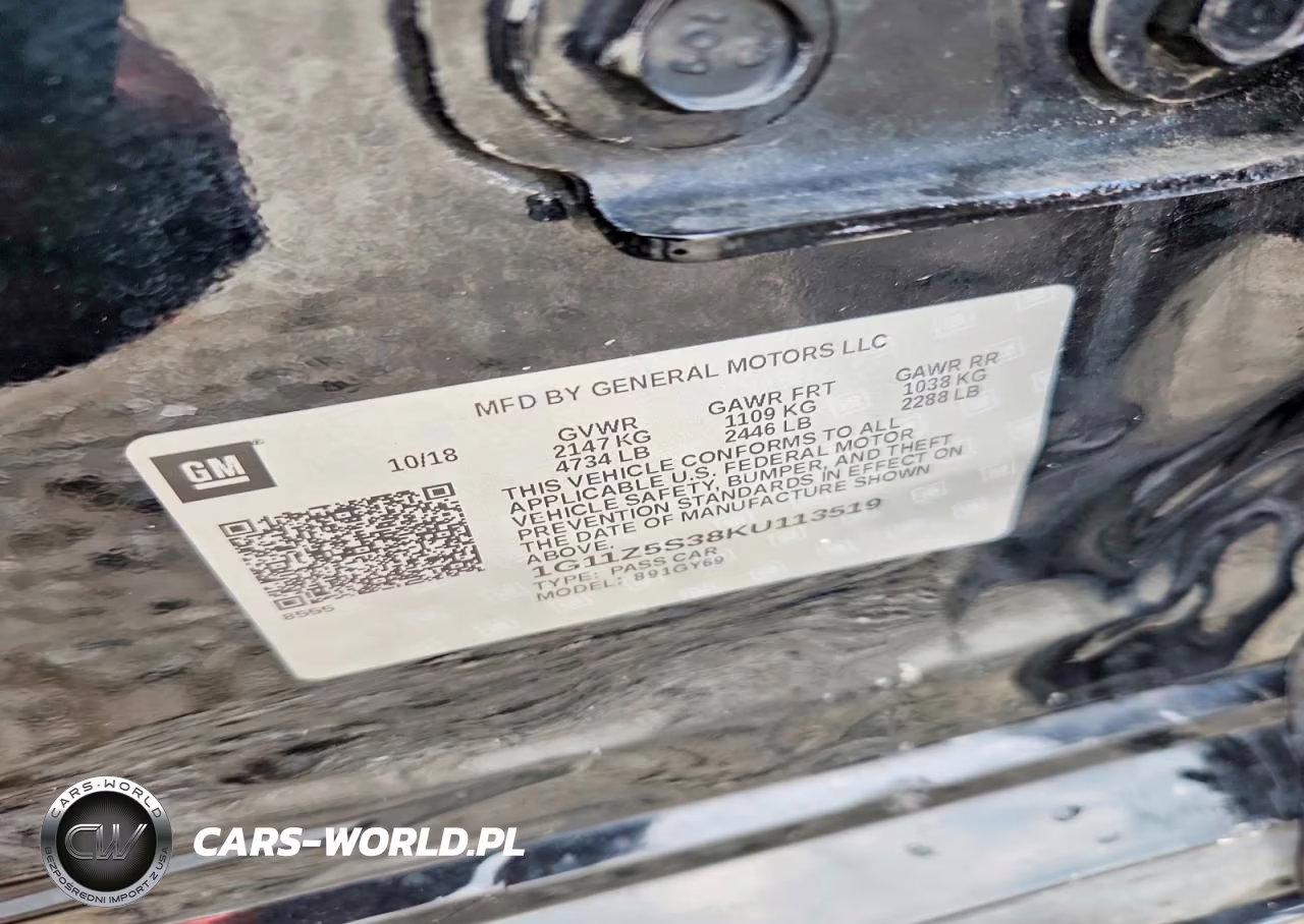 2019 Chevrolet Impala Lt VIN:1G11Z5S38KU113519 - 12