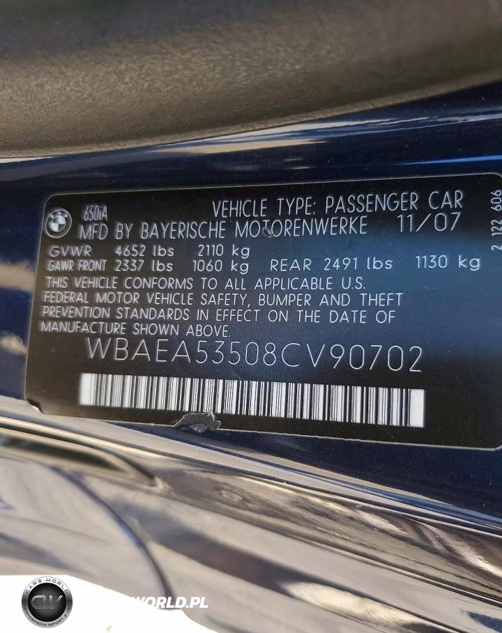 2008 BMW 650 I VIN:WBAEA53508CV90702 - 12