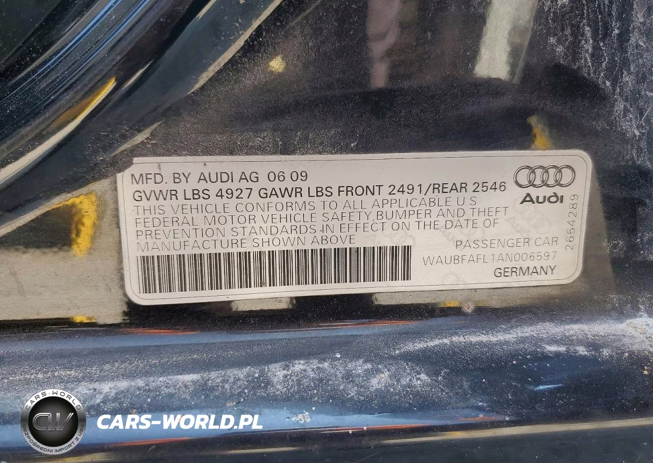 2010 AUDI A4 PREMIUM VIN:WAUBFAFL1AN006597 - 13
