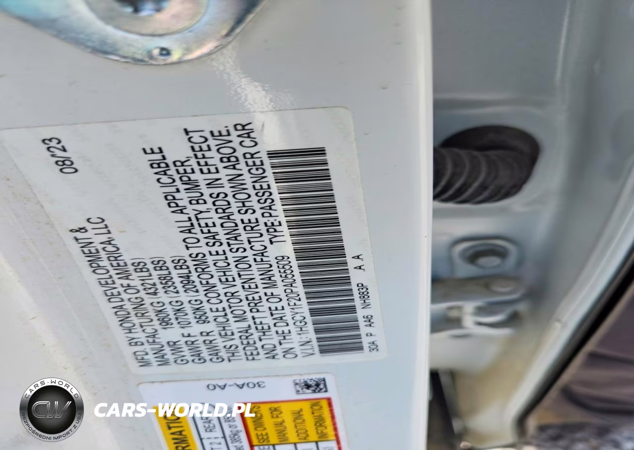 2023 Honda Accord Lx VIN:1HGCY1F20PA055509 - 12