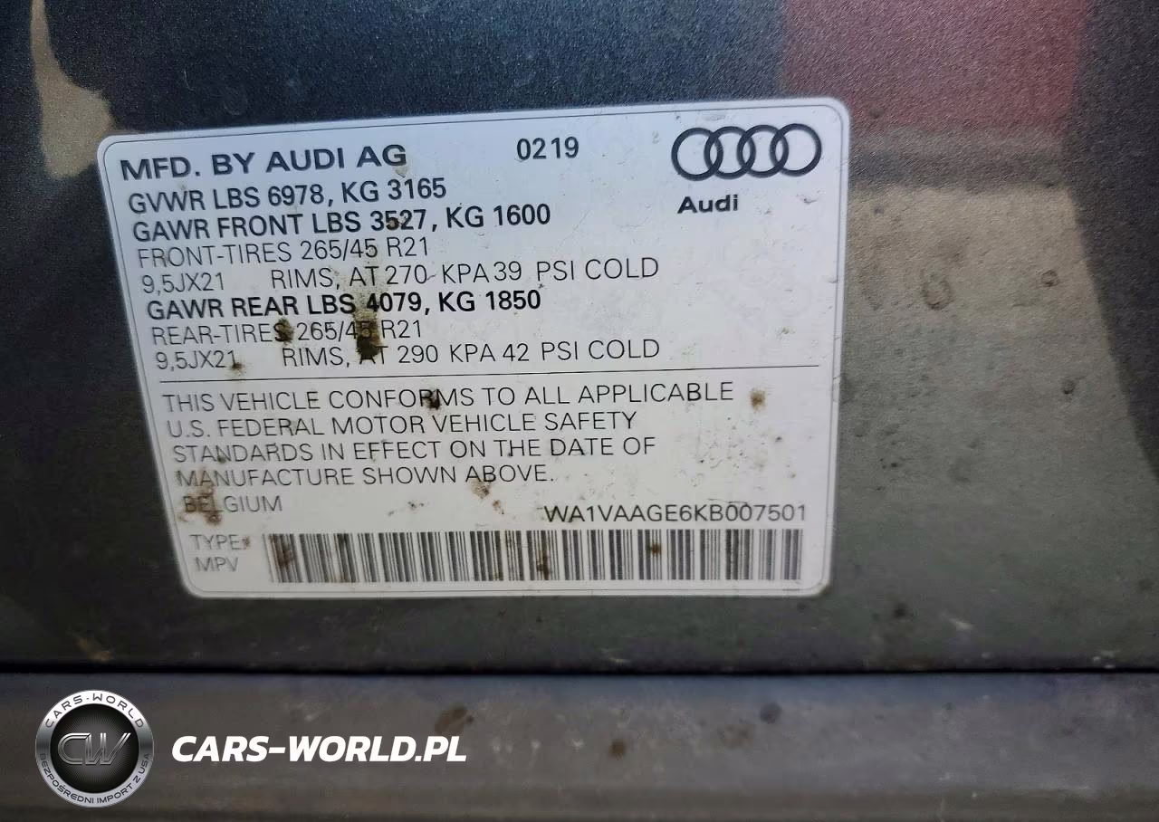 2019 Audi E-Tron Prestige VIN:WA1VAAGE6KB007501 - 13
