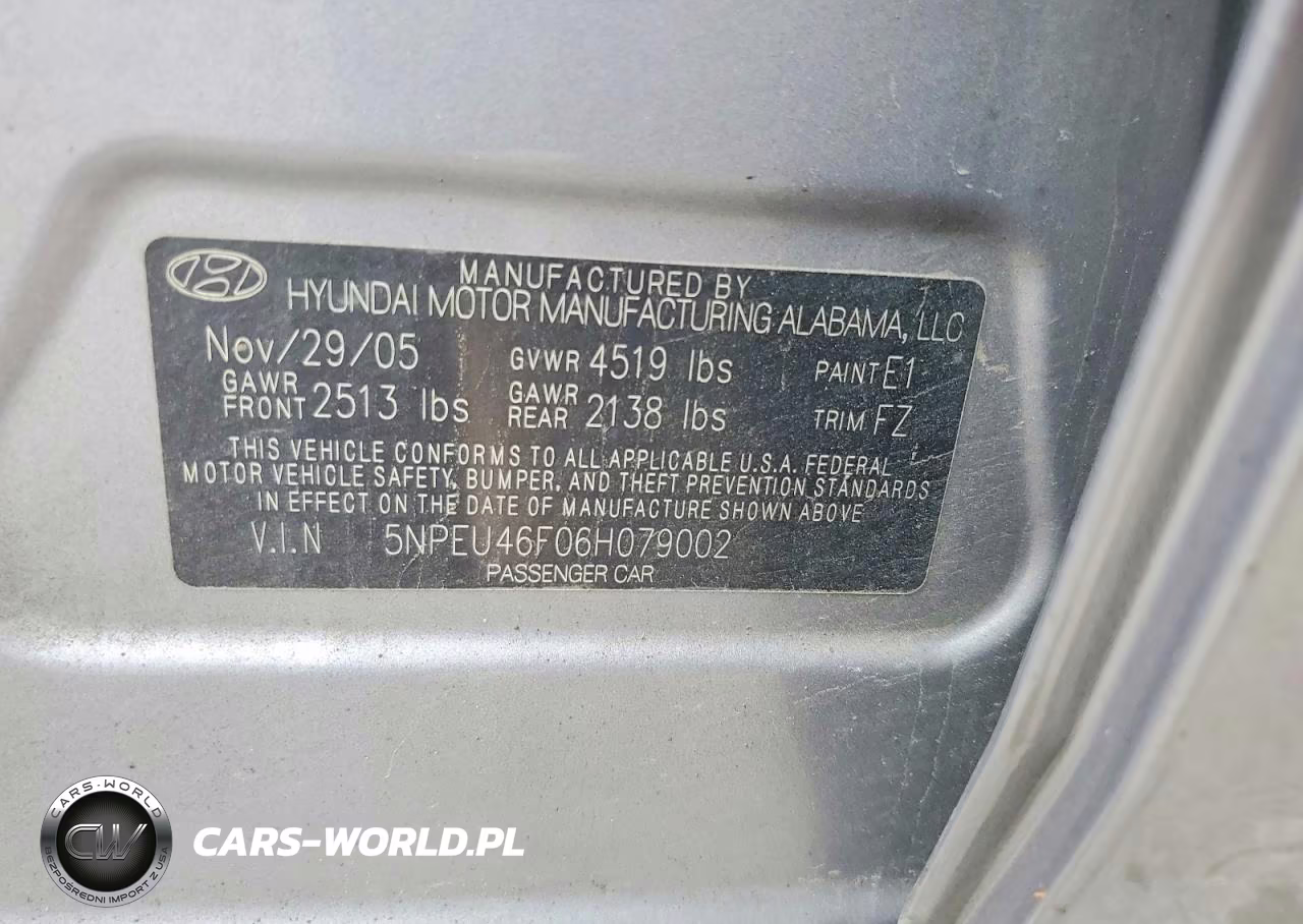2006 Hyundai Sonata Gls V6 VIN:5NPEU46F06H079002 - 12