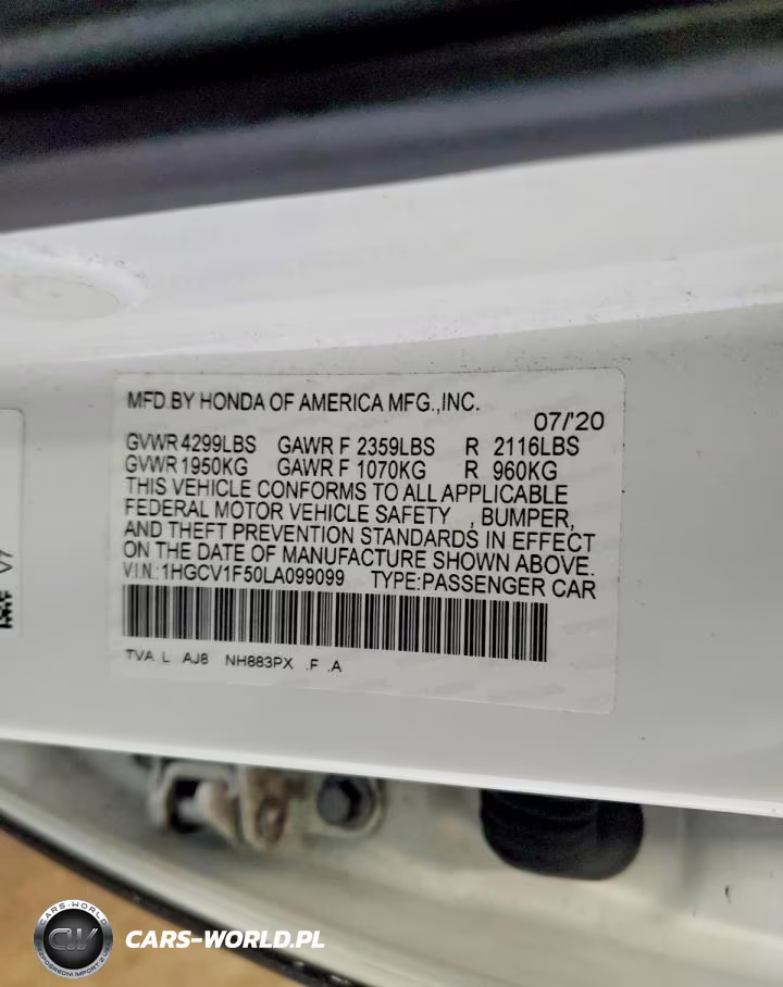 2020 Honda Accord Exl VIN:1HGCV1F50LA099099 - 12