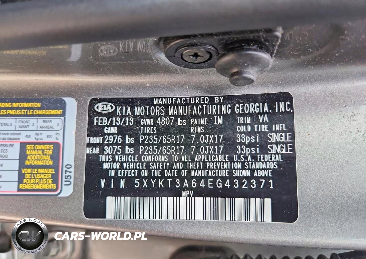 2014 Kia Sorento Lx VIN:5XYKT3A64EG432371 - 13