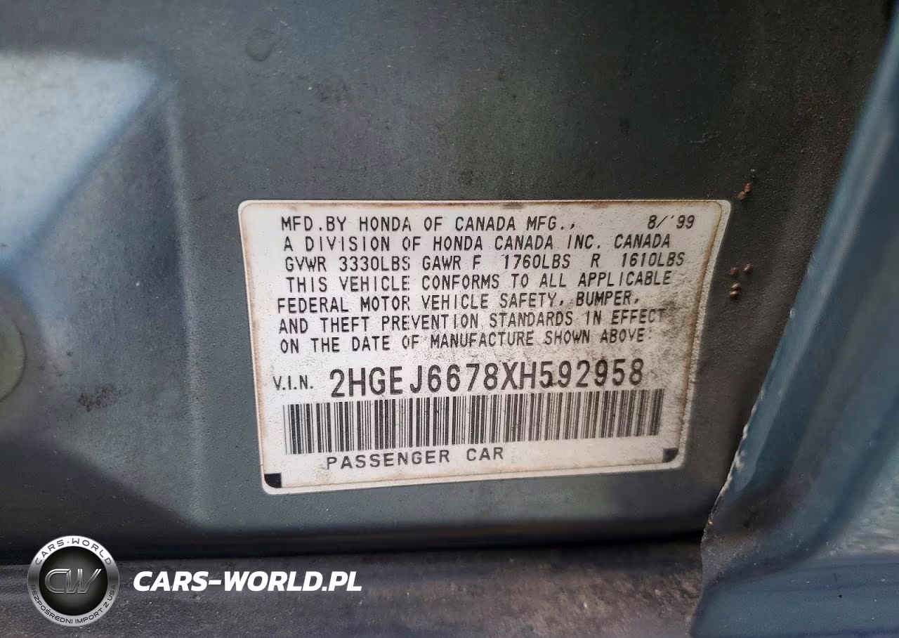 1999 Honda Civic Lx VIN:2HGEJ6678XH592958 - 12