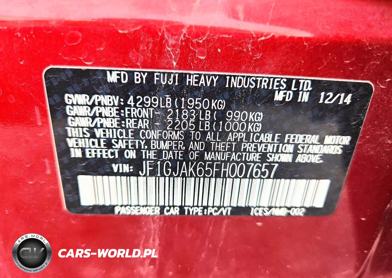 2015 Subaru Impreza Premium Plus VIN:JF1GJAK65FH007657 - 12