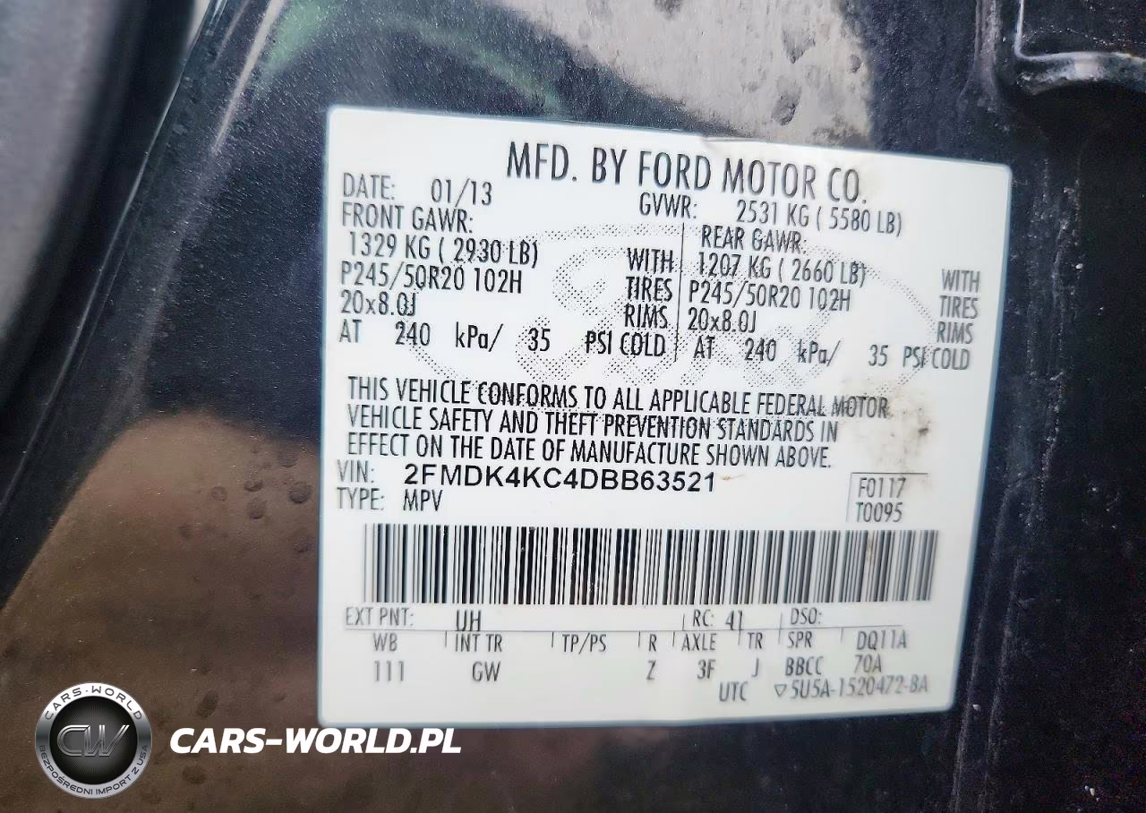 2013 Ford Edge Limited VIN:2FMDK4KC4DBB63521 - 12