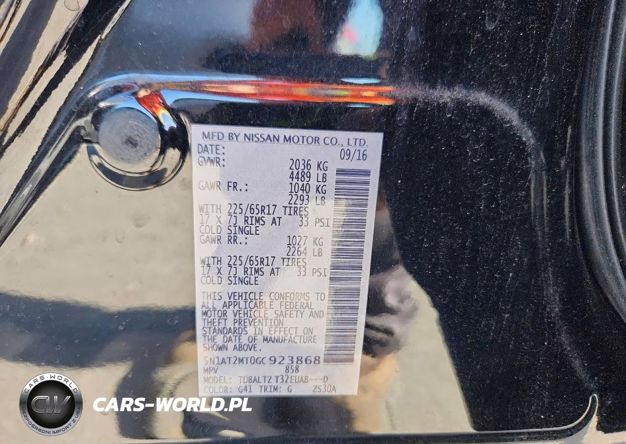 2016 Nissan Rogue Sv VIN:5N1AT2MT0GC923868 - 13
