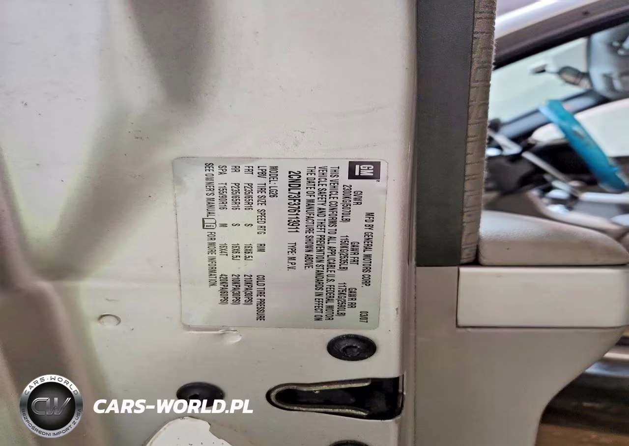 2007 Chevrolet Equinox Lt VIN:2CNDL73F376113911 - 13