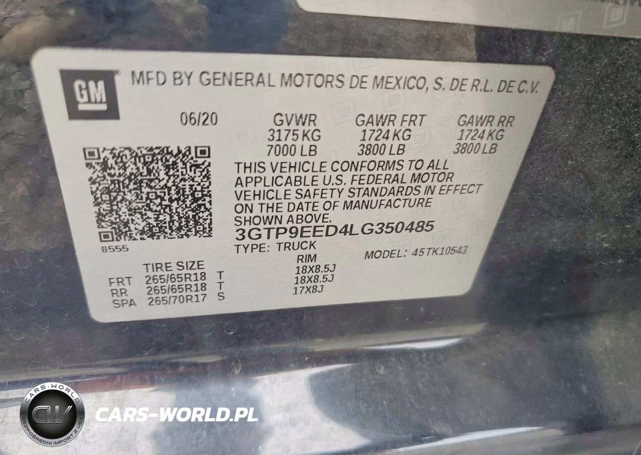2020 GMC Sierra K1500 At4 VIN:3GTP9EED4LG350485 - 12