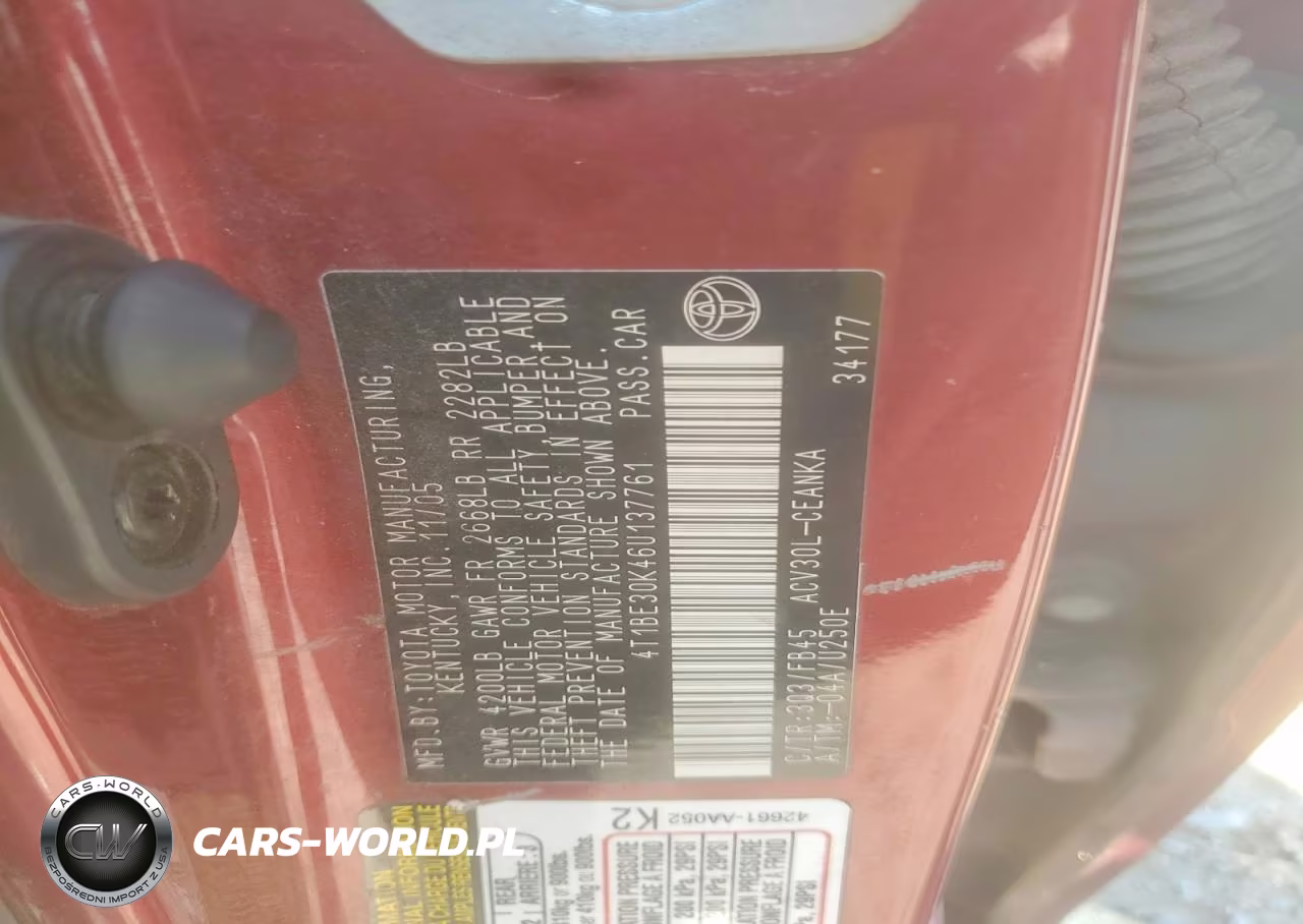 2006 Toyota Camry Le VIN:4T1BE30K46U137761 - 12