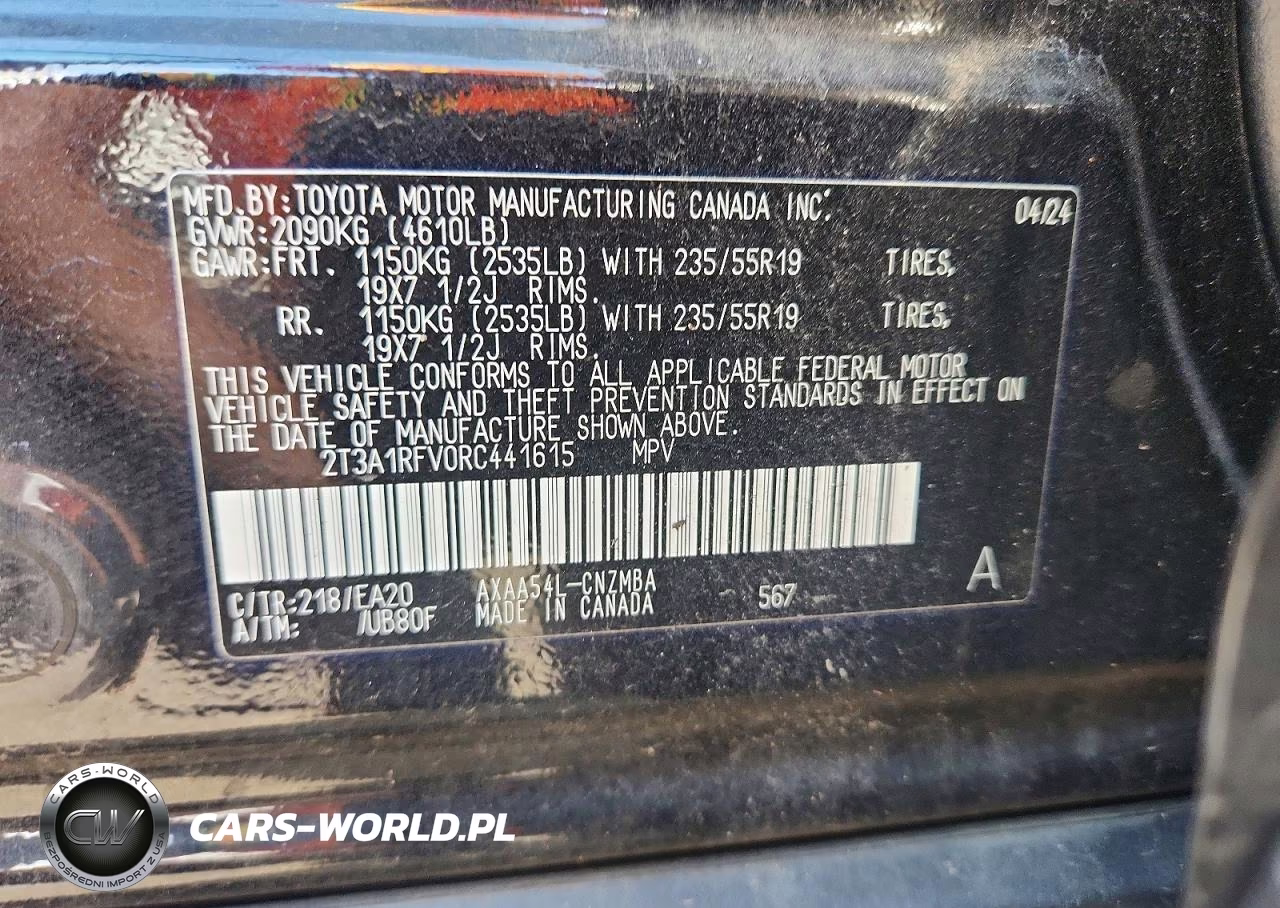 2024 Toyota Rav4 Xle Premium VIN:2T3A1RFV0RC441615 - 13