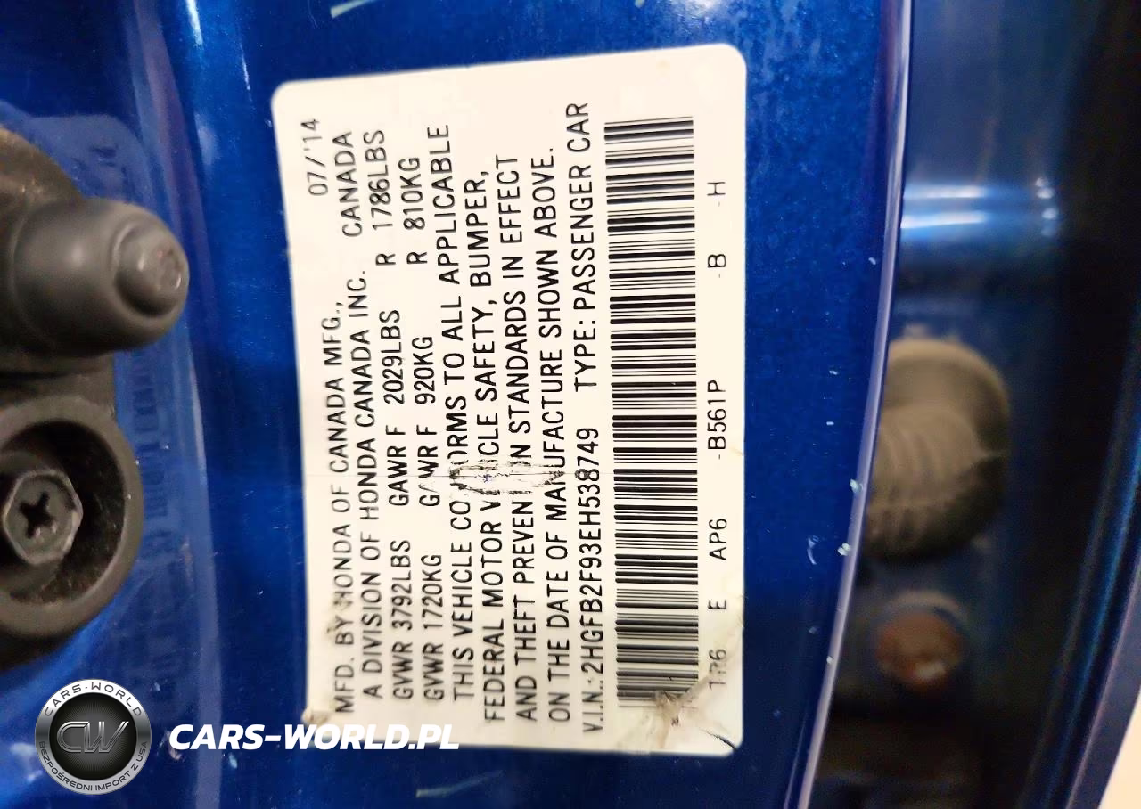 2014 Honda Civic Exl VIN:2HGFB2F93EH538749 - 12