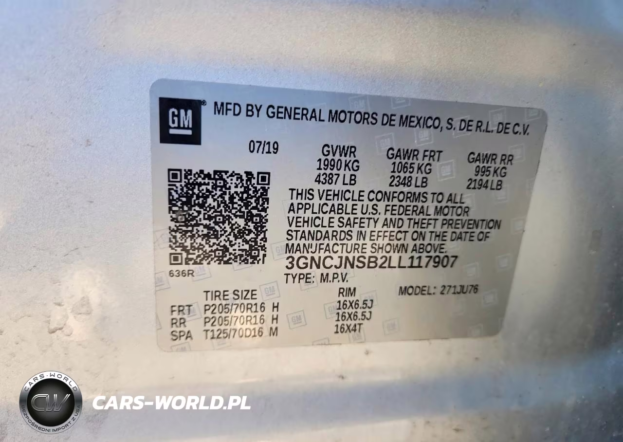 2020 Chevrolet Trax Ls VIN:3GNCJNSB2LL117907 - 12