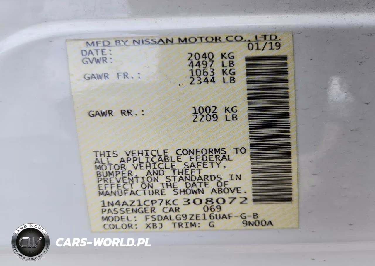 2019 Nissan Leaf Sl VIN:1N4AZ1CP7KC308072 - 12