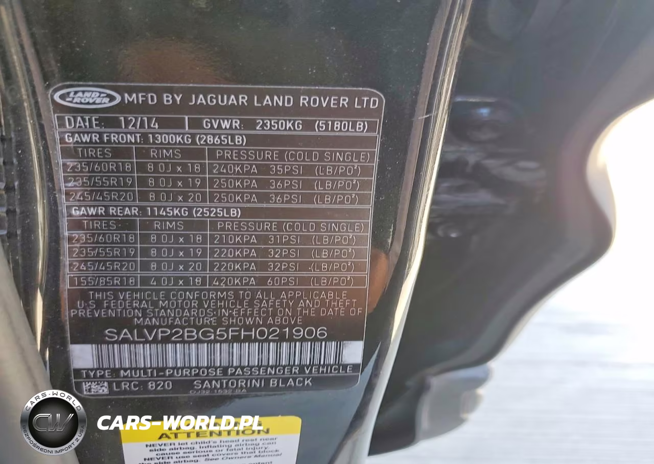 2015 Land Rover Range Rover Evoque Pure Plus VIN:SALVP2BG5FH021906 - 12