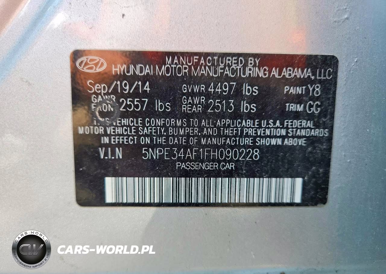 2015 Hyundai Sonata Sport VIN:5NPE34AF1FH090228 - 12