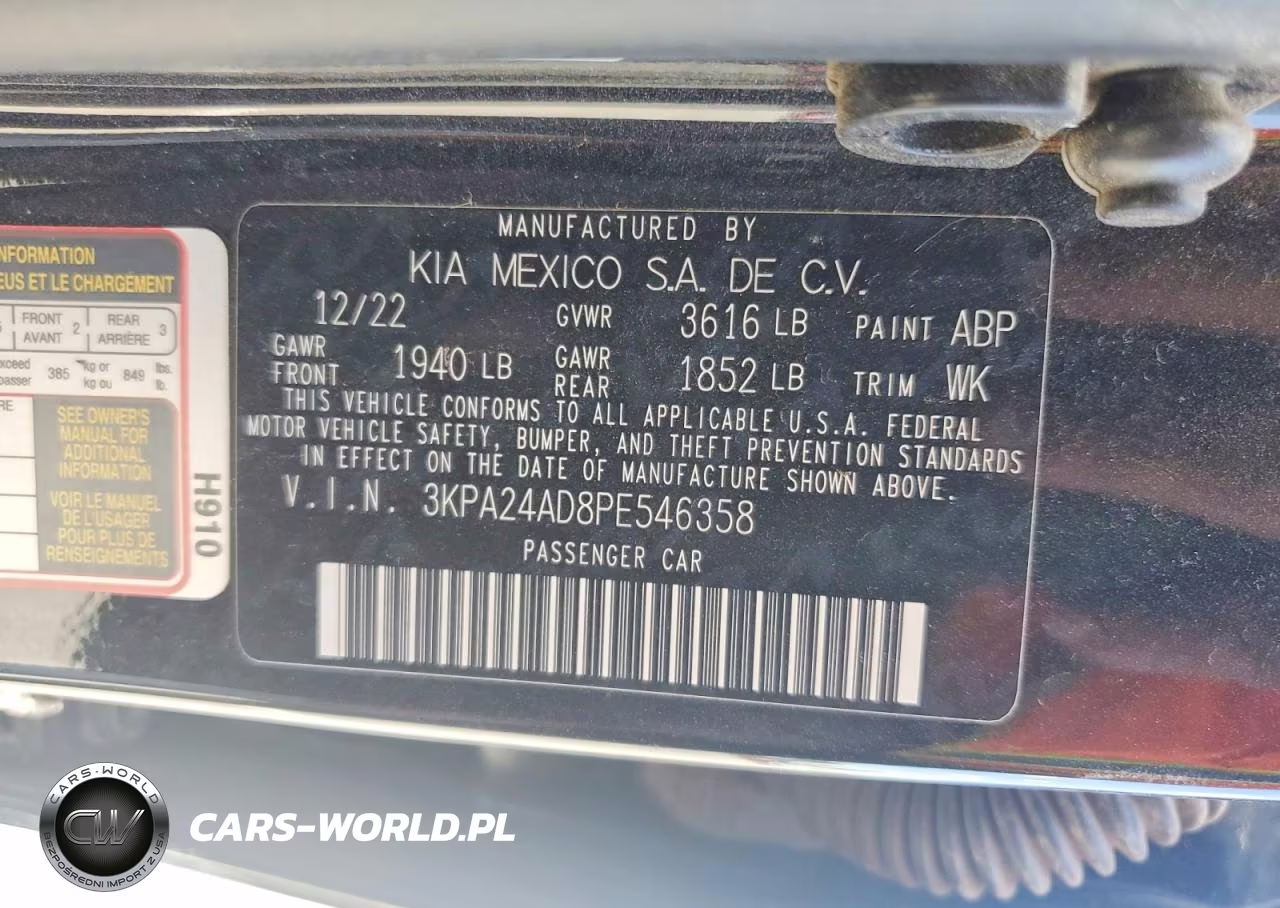 2023 Kia Rio S VIN:3KPA24AD8PE546358 - 12