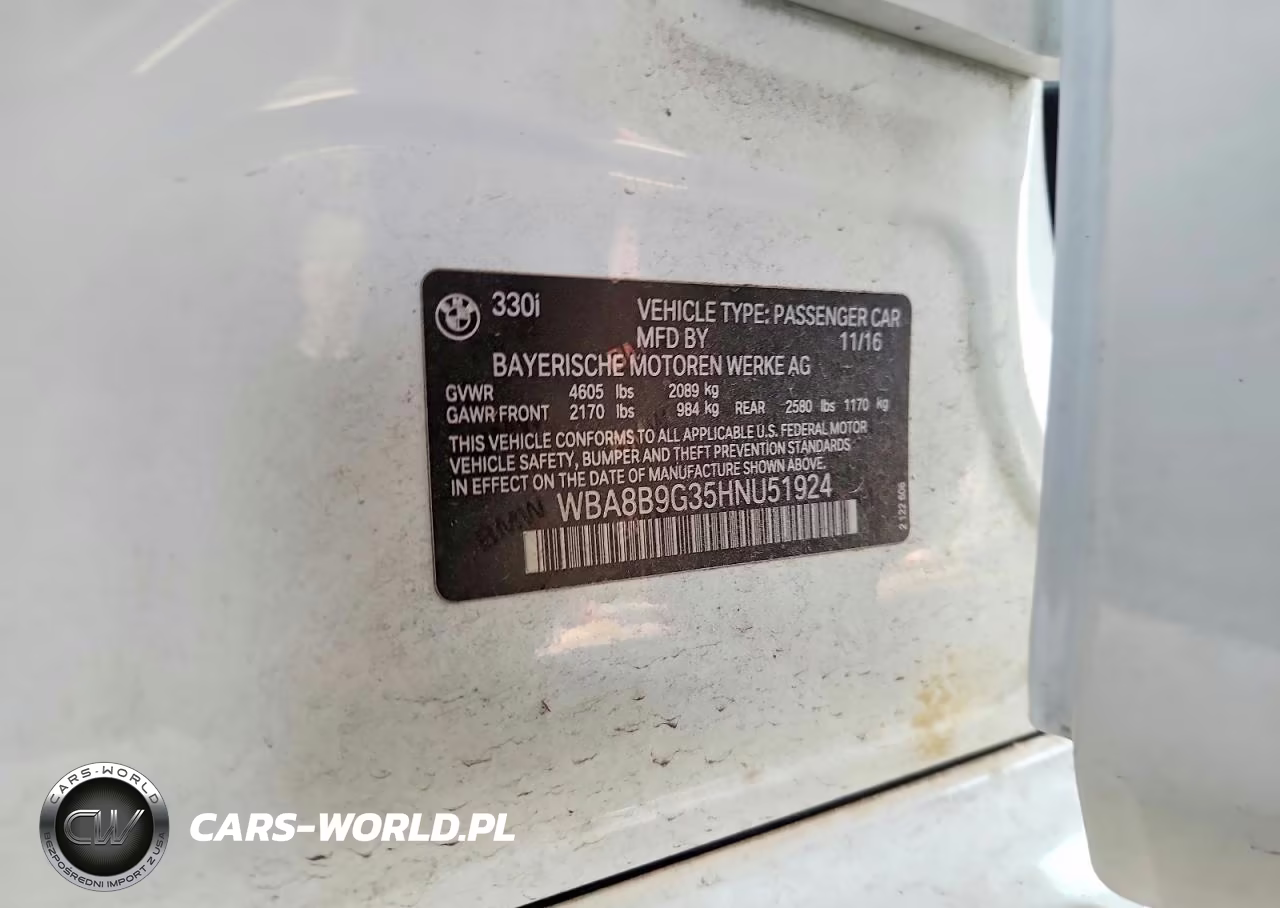 2017 BMW 330I VIN:WBA8B9G35HNU51924 - 12