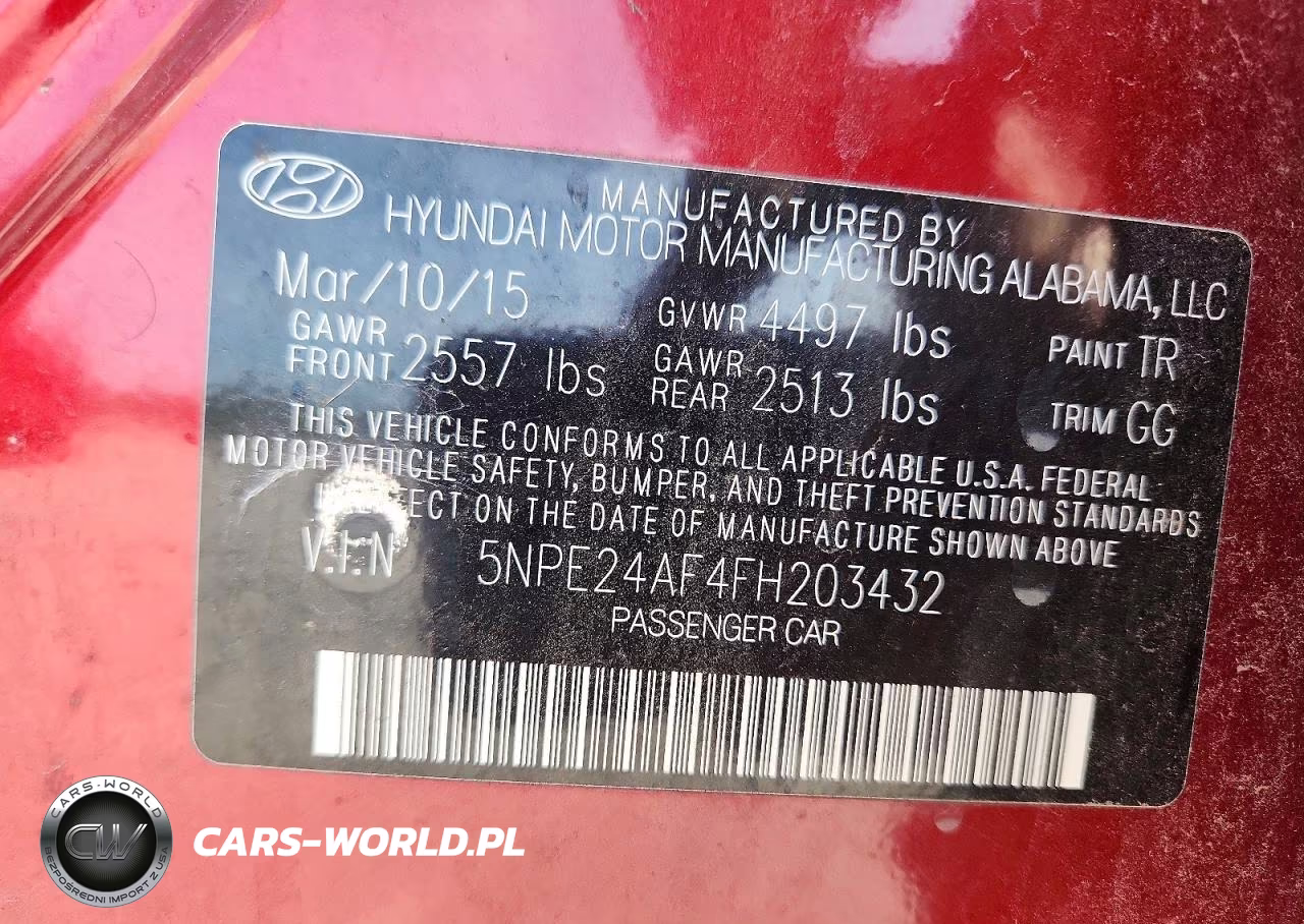 2015 Hyundai Sonata Se VIN:5NPE24AF4FH203432 - 12