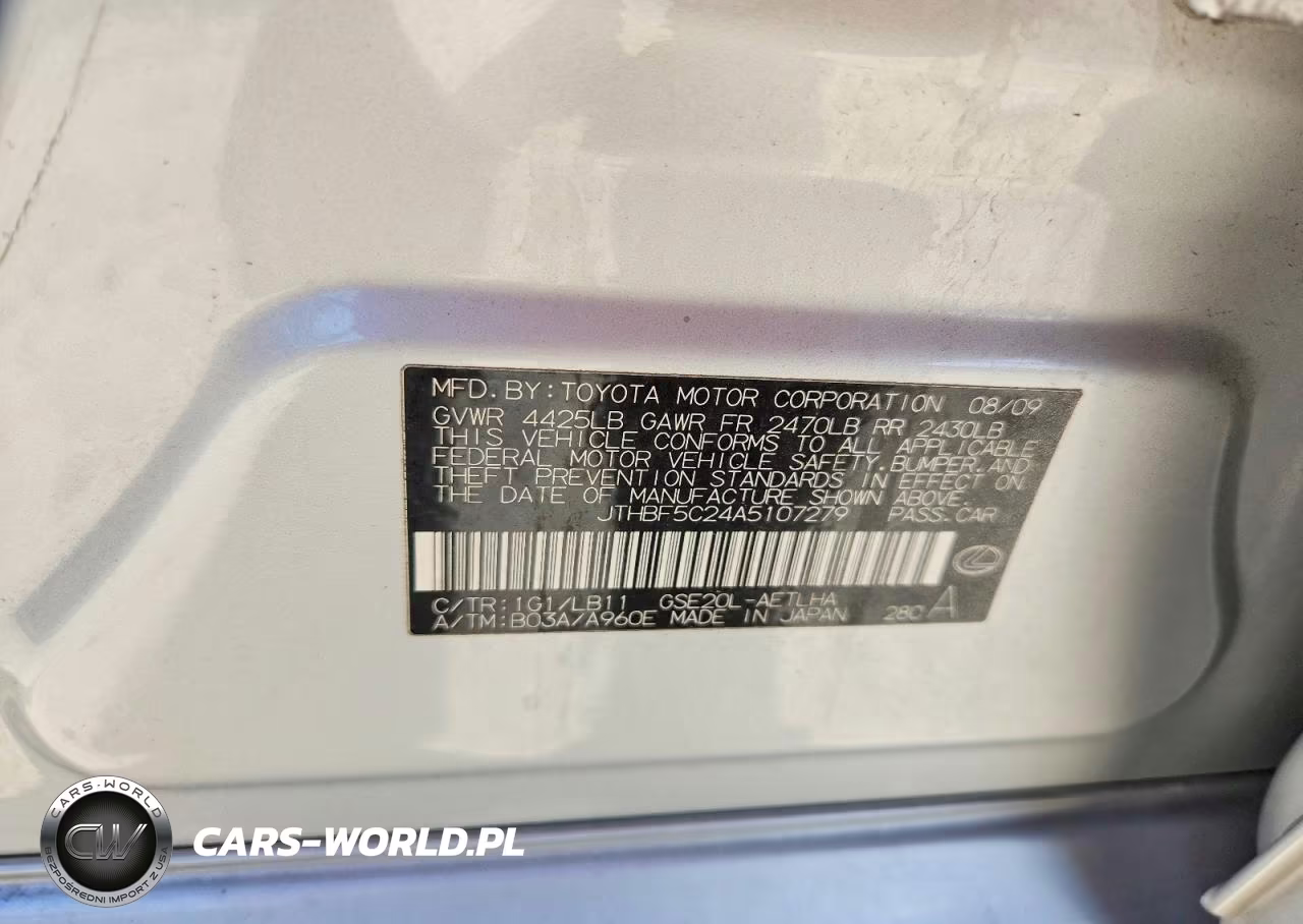 2010 Lexus Is 250 Base VIN:JTHBF5C24A5107279 - 12