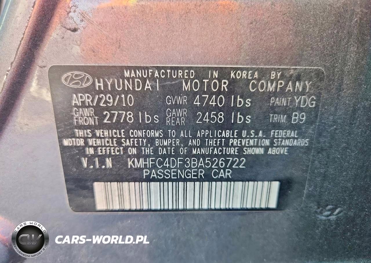 2011 Hyundai Azera Limited VIN:KMHFC4DF3BA526722 - 12
