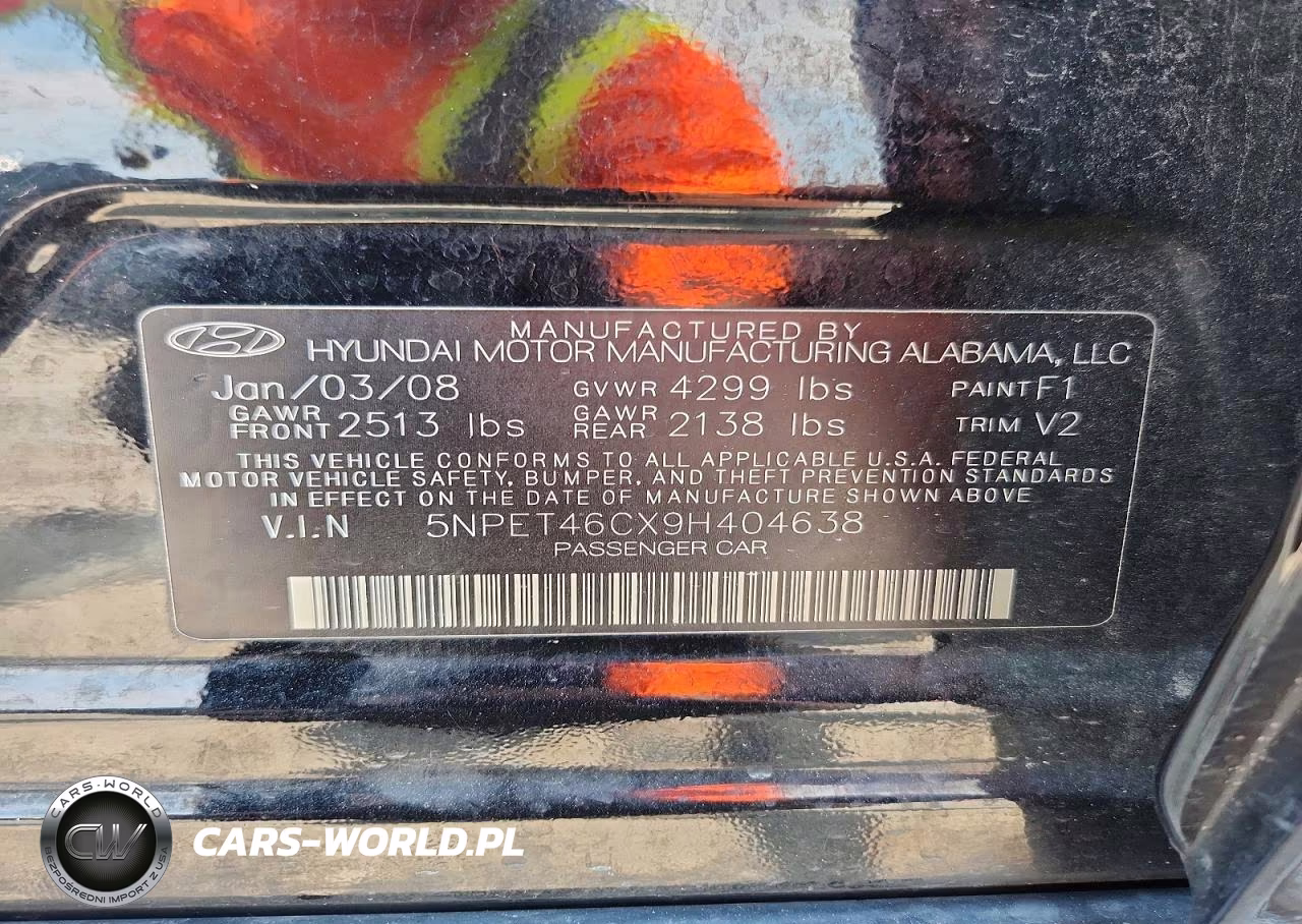 2009 Hyundai Sonata Gls VIN:5NPET46CX9H404638 - 12