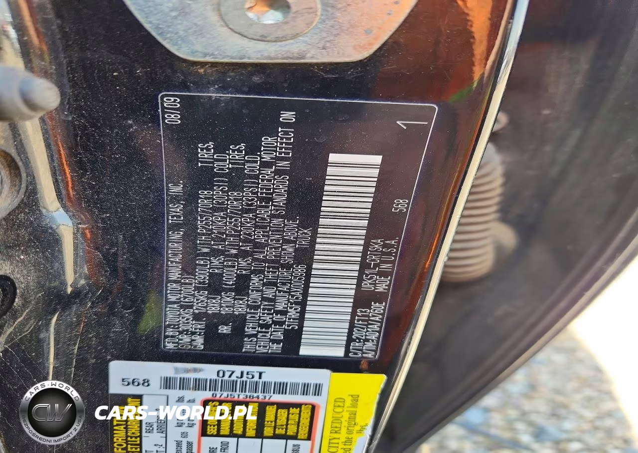 2010 Toyota Tundra Double Cab Sr5 VIN:5TFRM5F15AX005986 - 12