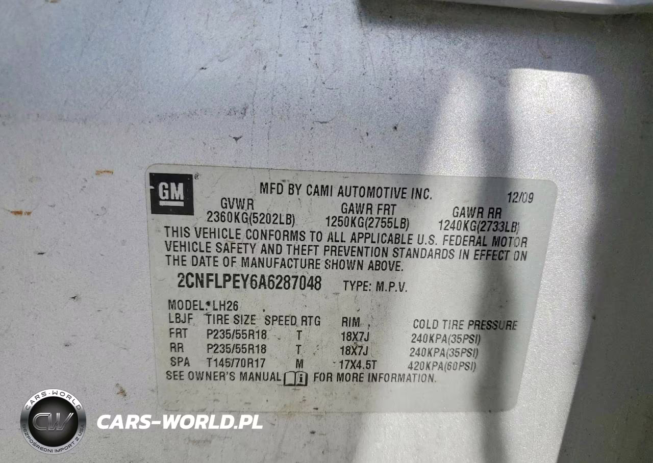 2010 Chevrolet Equinox Lt VIN:2CNFLPEY6A6287048 - 12