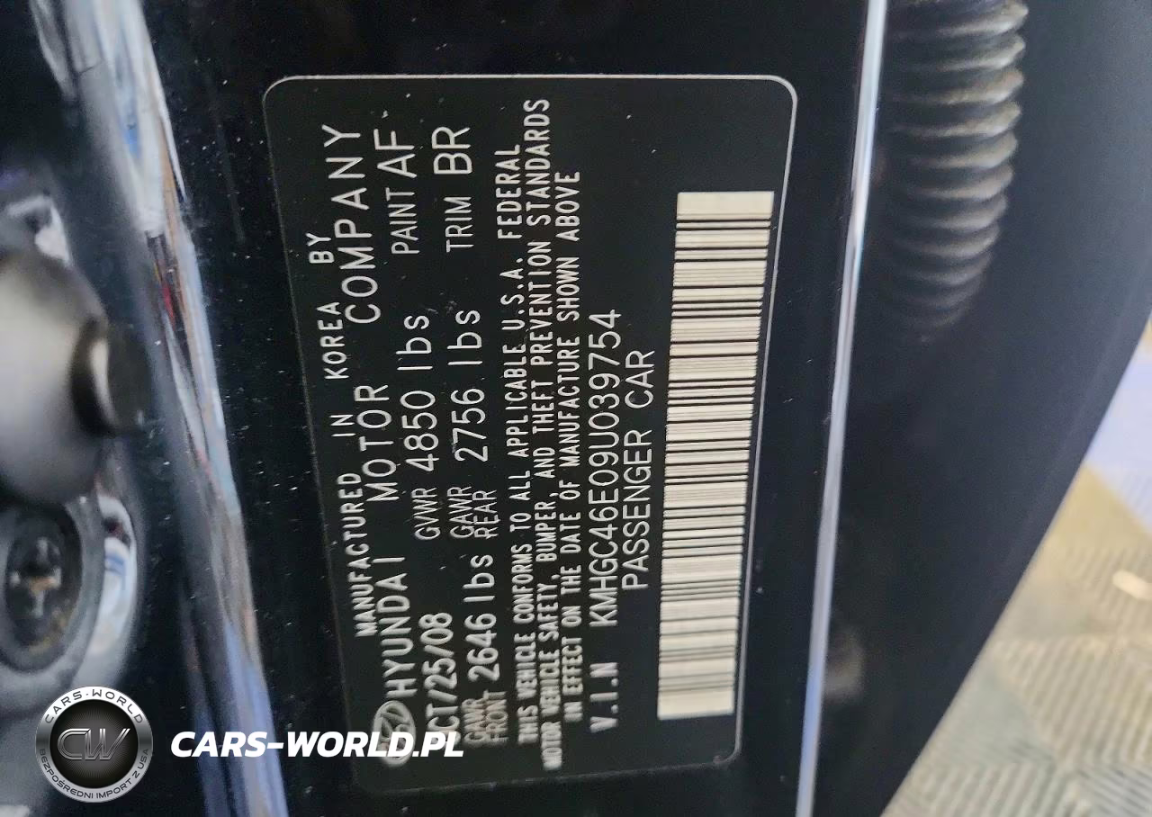 2009 Hyundai Genesis 3.8L VIN:KMHGC46E09U039754 - 12