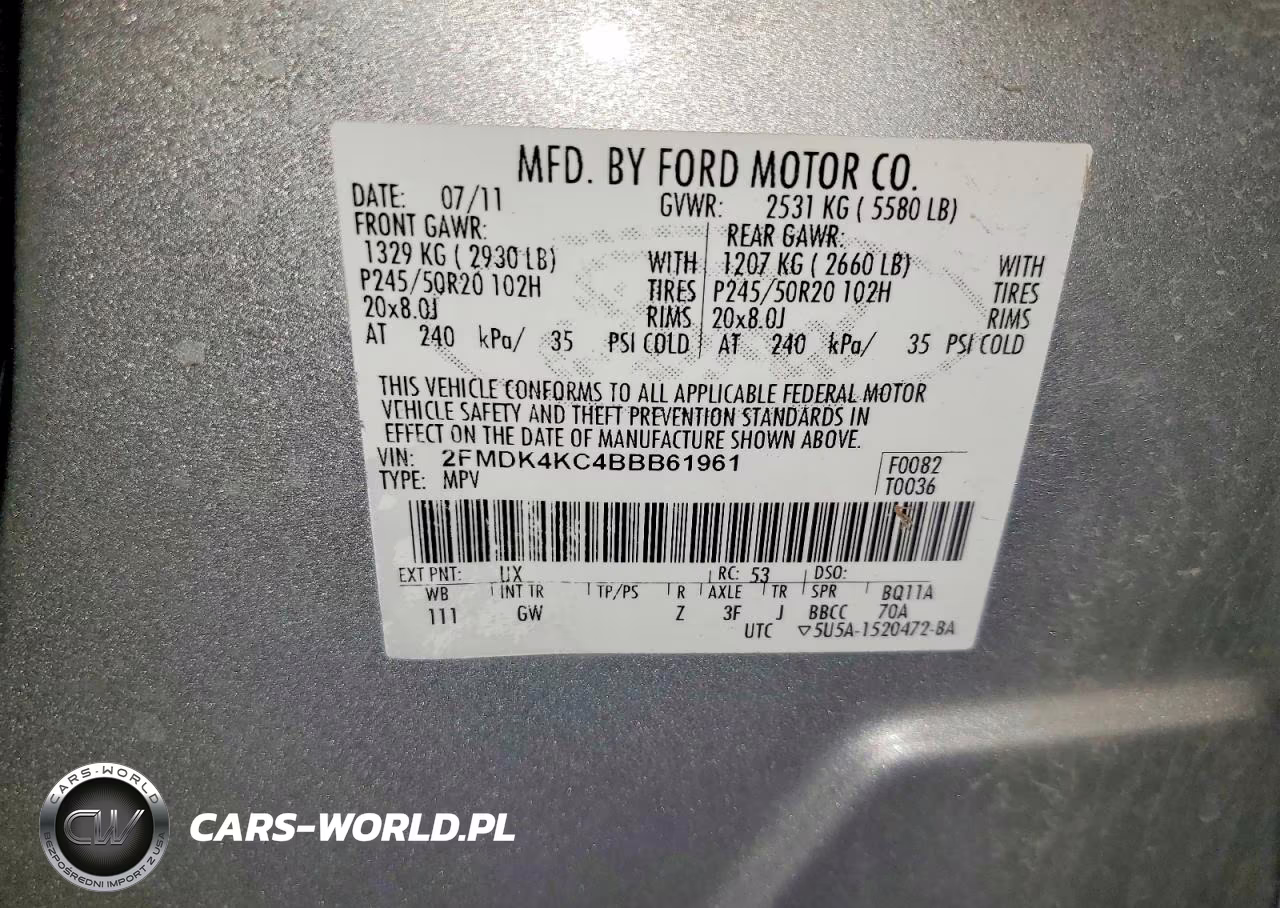 2011 Ford Edge Limited VIN:2FMDK4KC4BBB61961 - 13