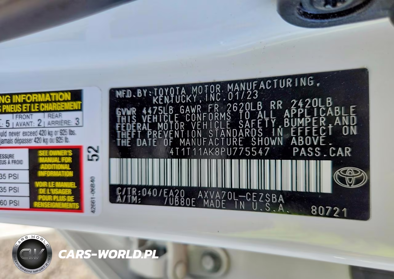 2023 Toyota Camry Se VIN:4T1T11AK8PU775547 - 12