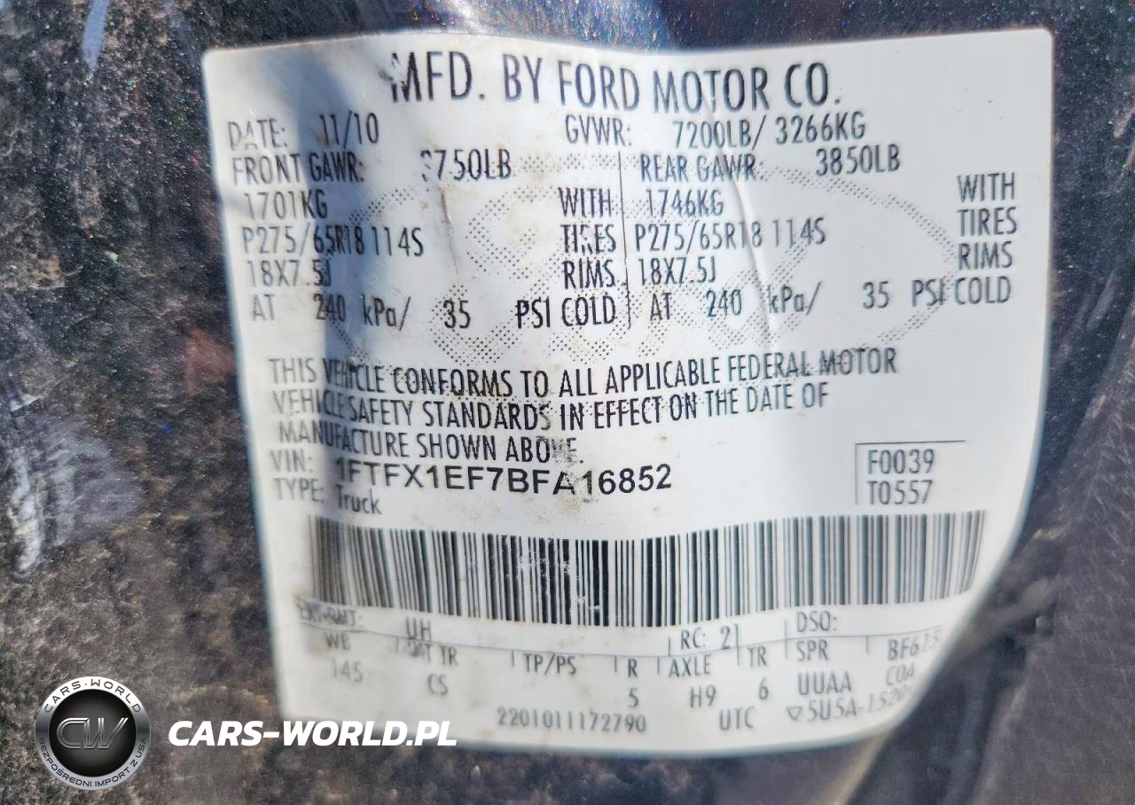 2011 Ford F150 Super Cab VIN:1FTFX1EF7BFA16852 - 12