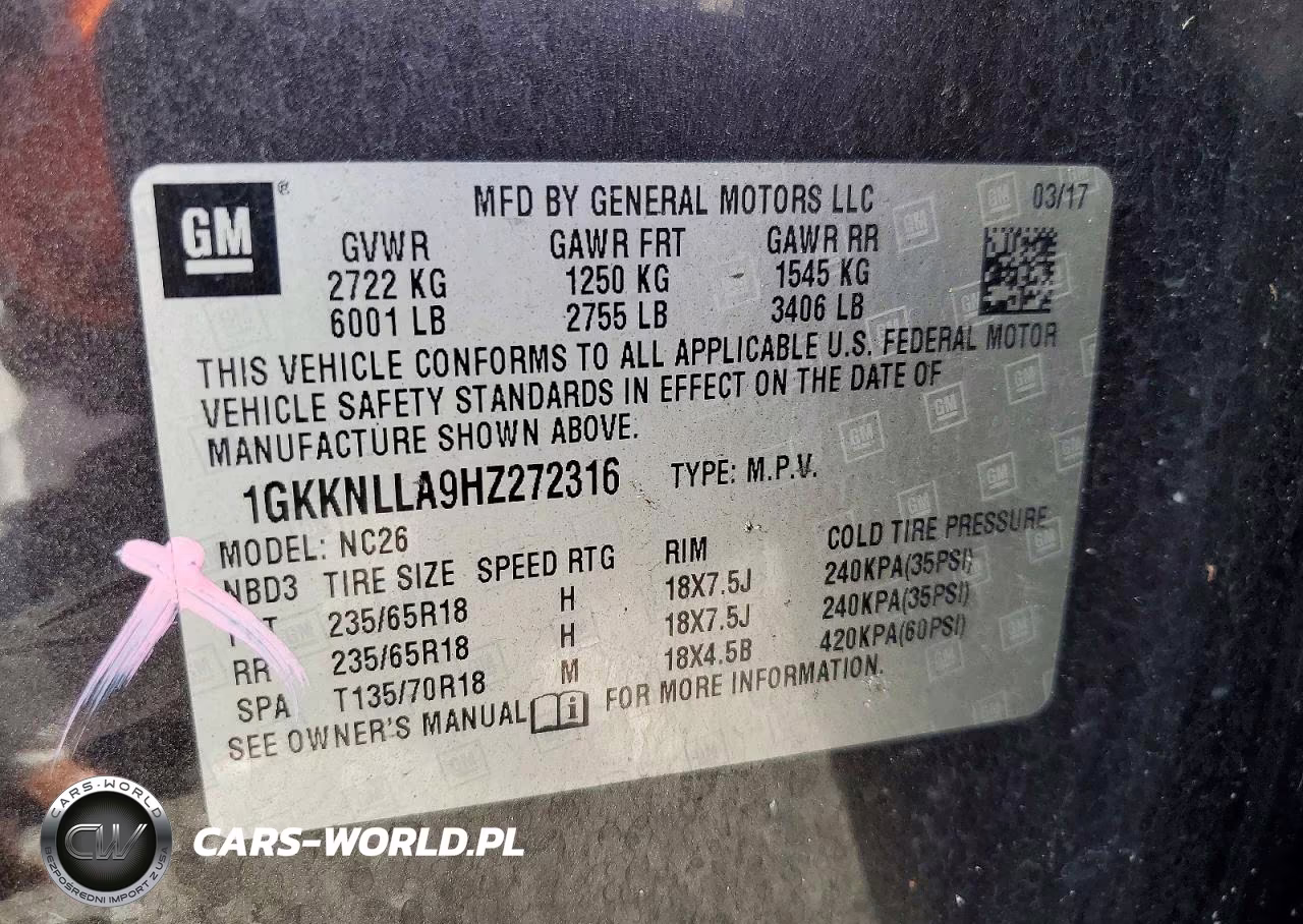 2017 GMC Acadia Sle VIN:1GKKNLLA9HZ272316 - 14
