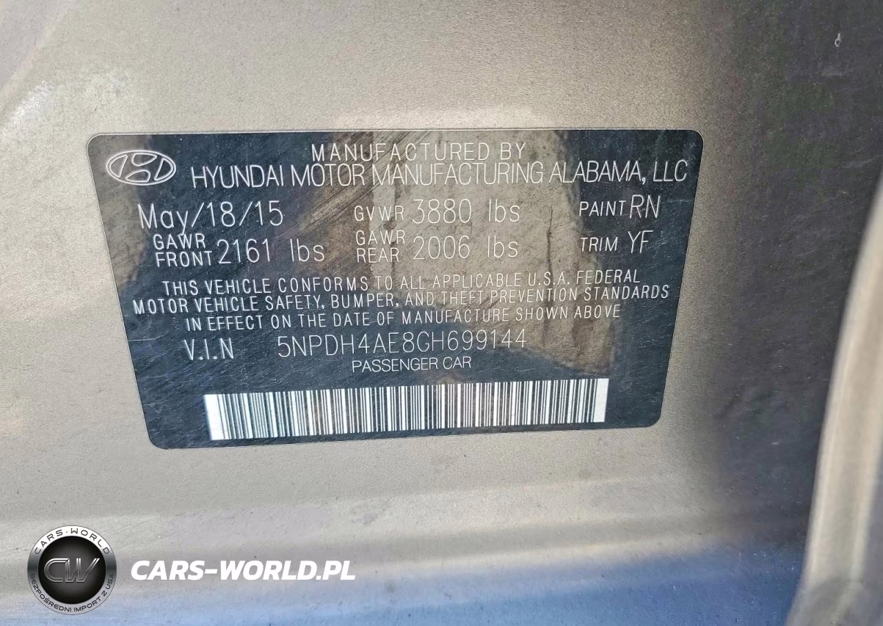 2016 Hyundai Elantra Se VIN:5NPDH4AE8GH699144 - 12