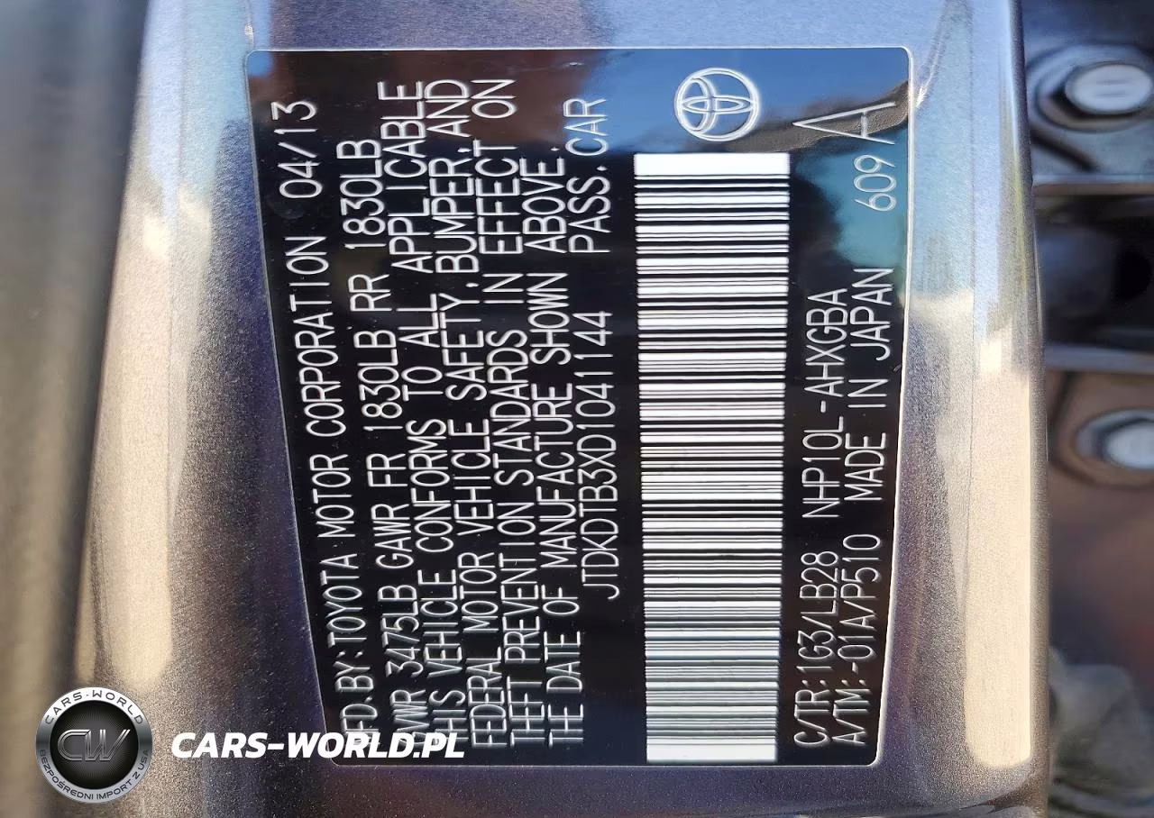 2013 Toyota Prius C Four VIN:JTDKDTB3XD1041144 - 14