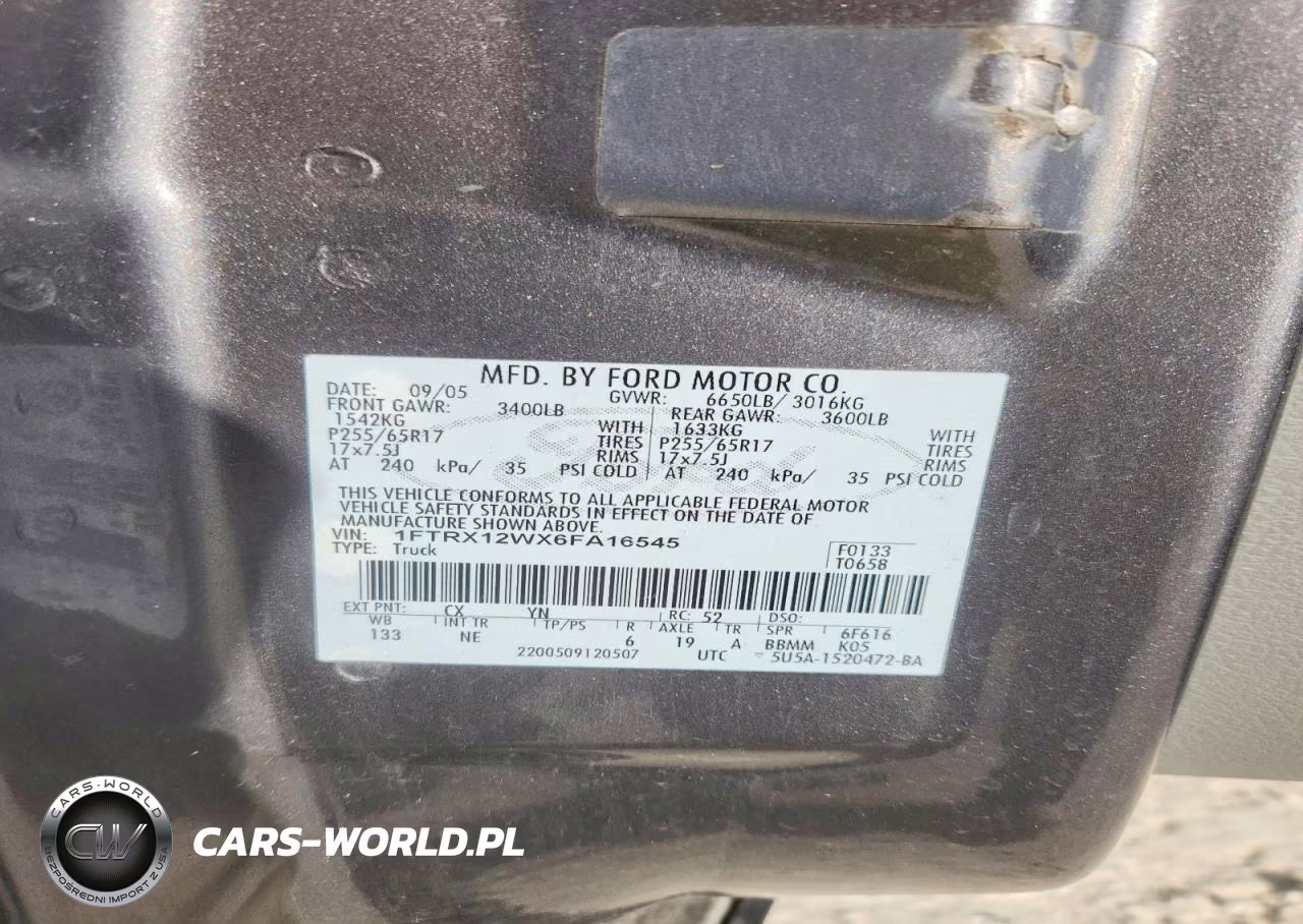 2006 Ford F150 VIN:1FTRX12WX6FA16545 - 12