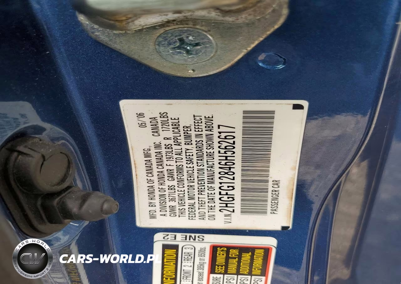 2006 Honda Civic Ex VIN:2HGFG12846H562617 - 12