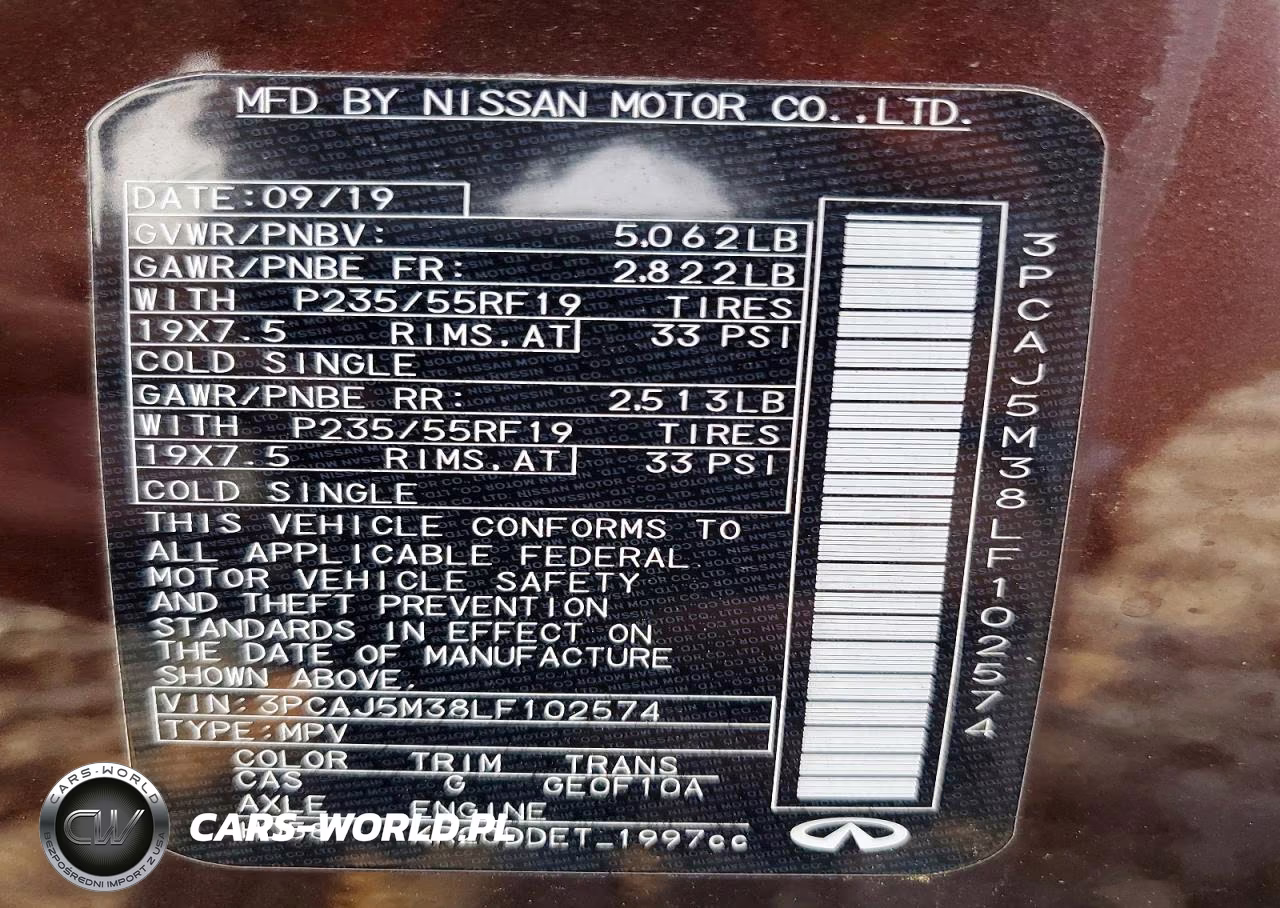 2020 Infiniti Qx50 Luxe VIN:3PCAJ5M38LF102574 - 13