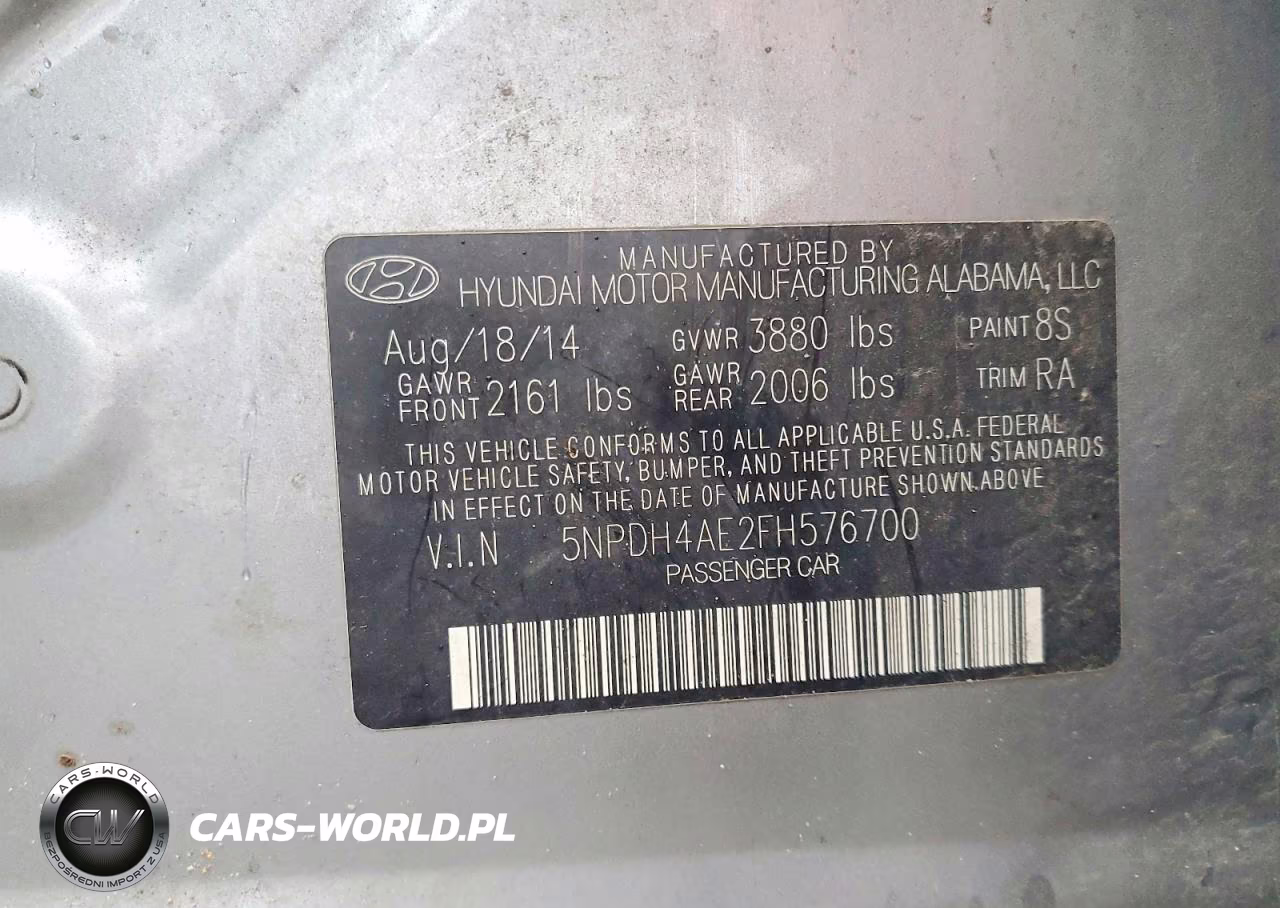 2015 Hyundai Elantra Se VIN:5NPDH4AE2FH576700 - 12