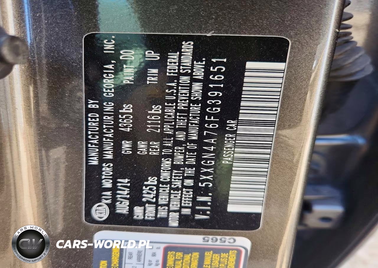 KIA OPTIMA EX VIN:5XXGN4A76FG391651 - 12