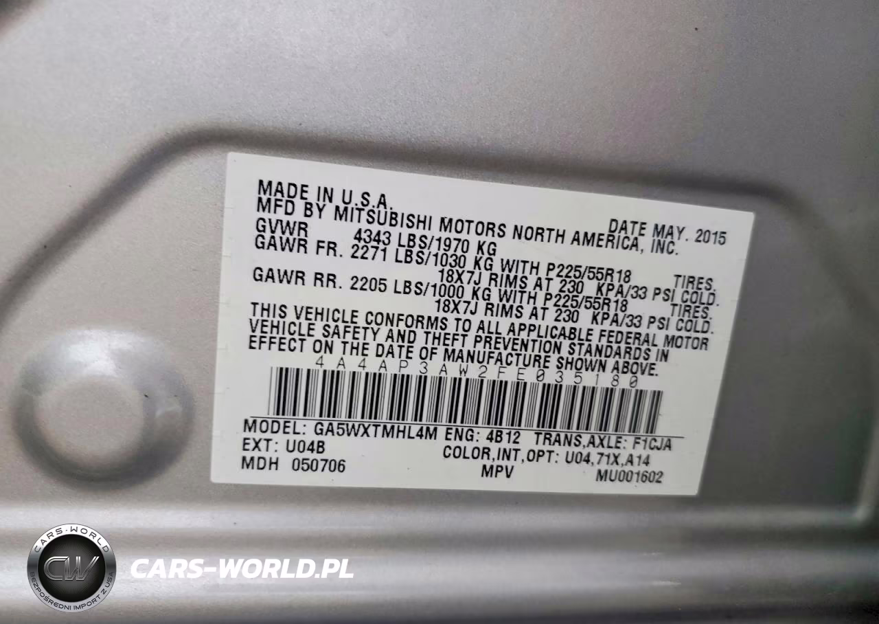 2015 Mitsubishi Outlander Sport Es VIN:4A4AP3AW2FE035180 - 13