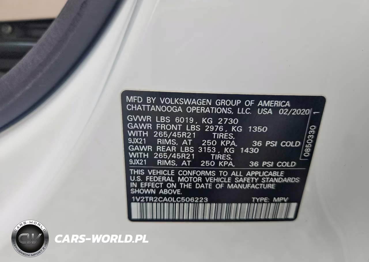 2020 Volkswagen Atlas Sel Premium VIN:1V2TR2CA0LC506223 - 13