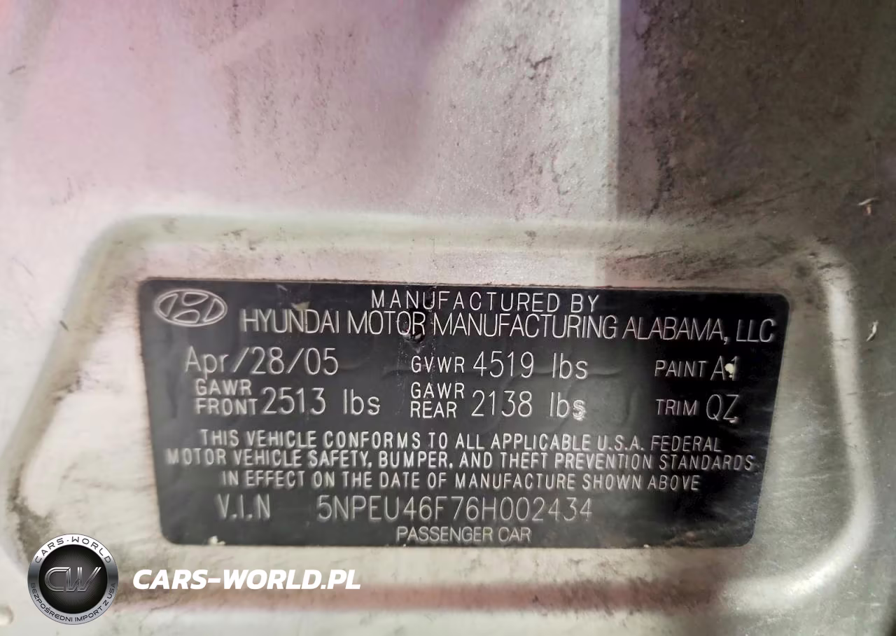 2006 Hyundai Sonata Gls V6 VIN:5NPEU46F76H002434 - 12