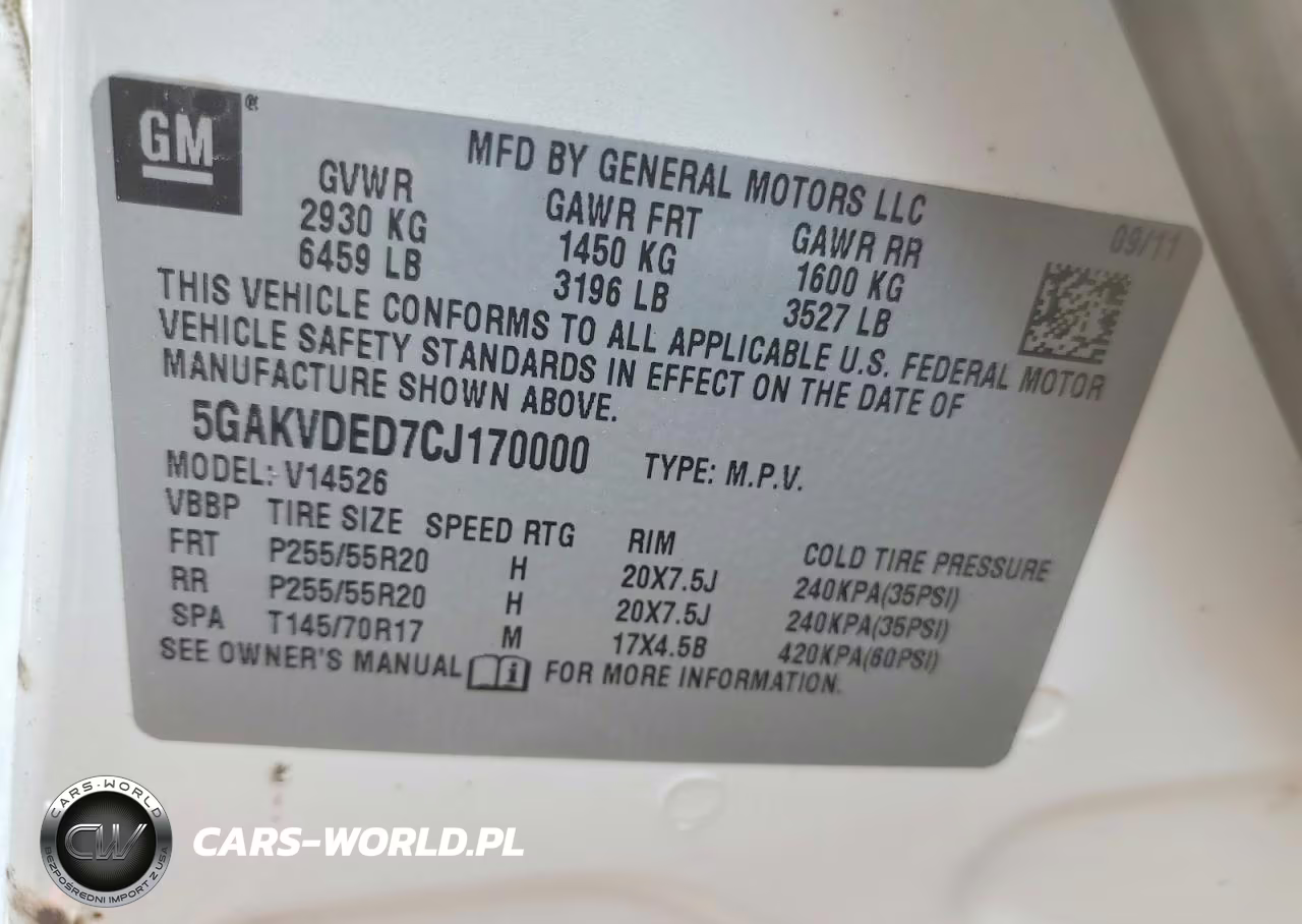 2012 Buick Enclave VIN:5GAKVDED7CJ170000 - 12