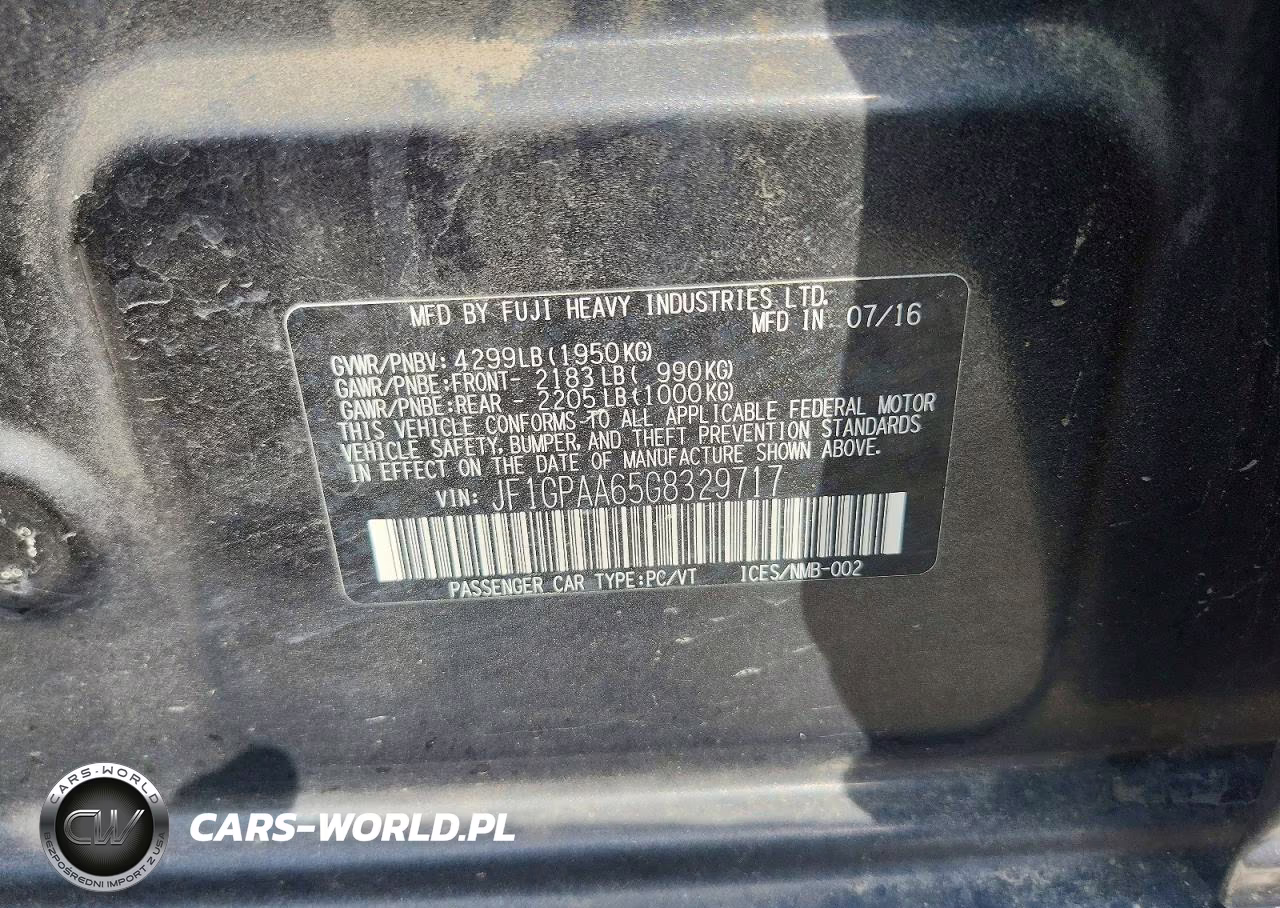 2016 Subaru Impreza VIN:JF1GPAA65G8329717 - 12