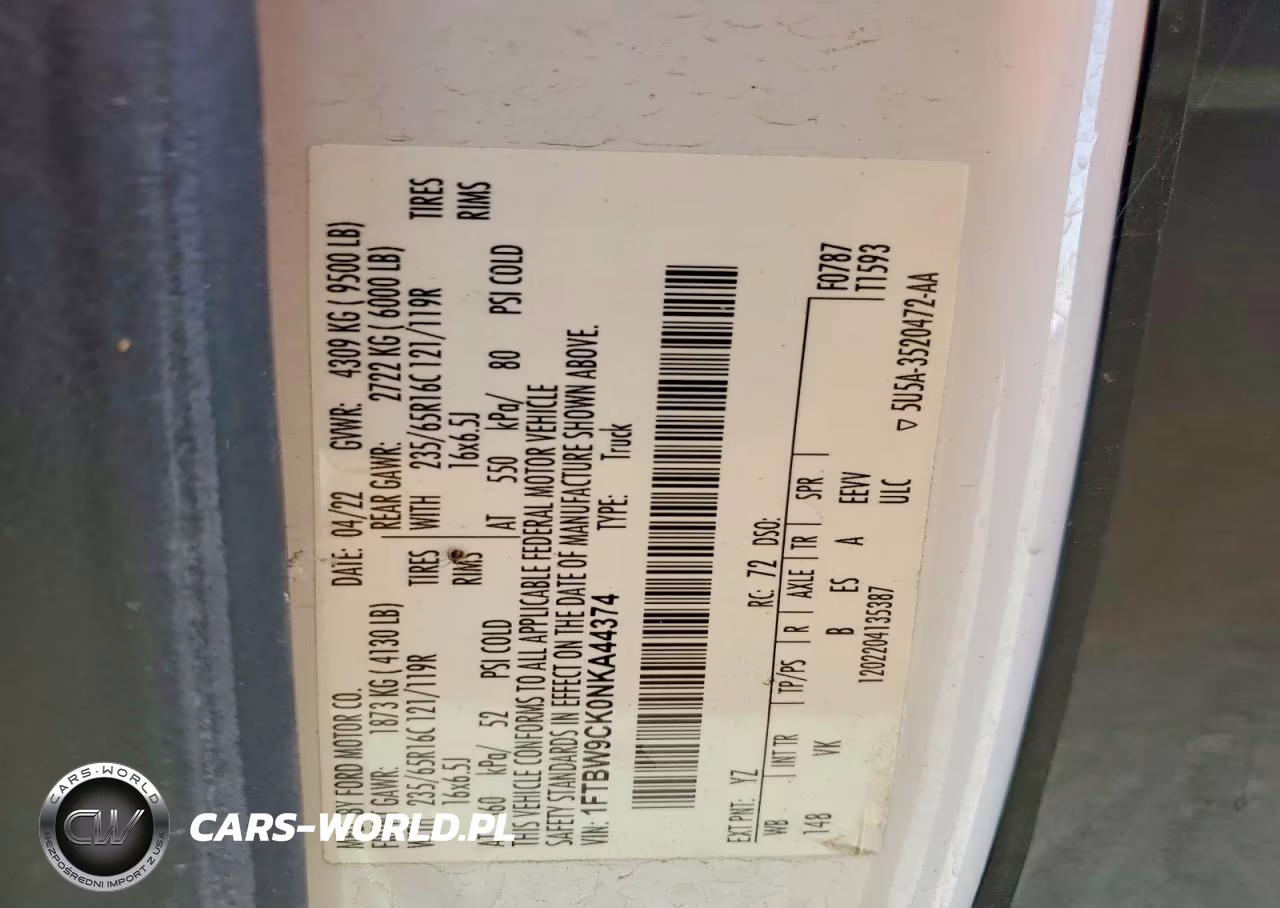 2022 Ford Transit T-350 VIN:1FTBW9CK0NKA44374 - 13