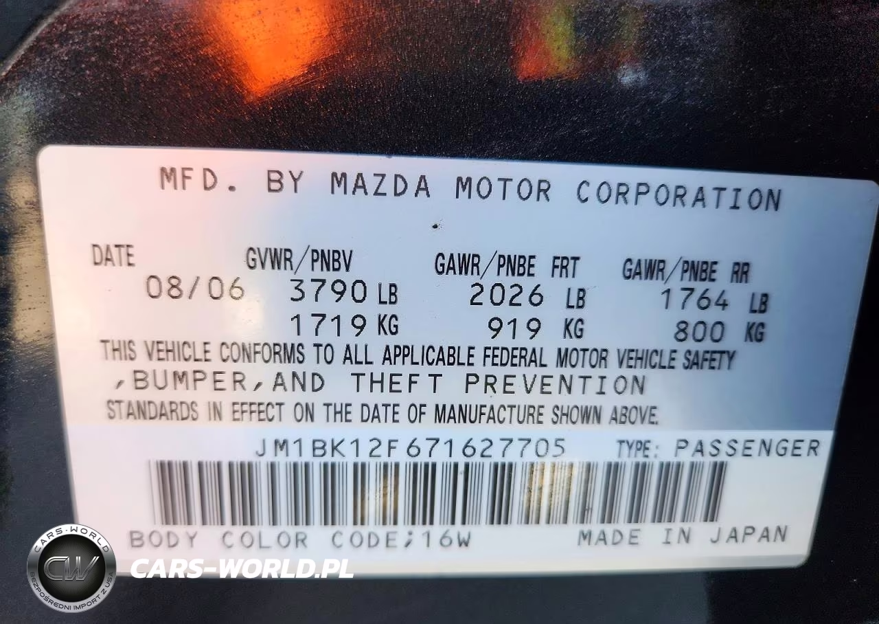 2007 Mazda 3 I VIN:JM1BK12F671627705 - 12